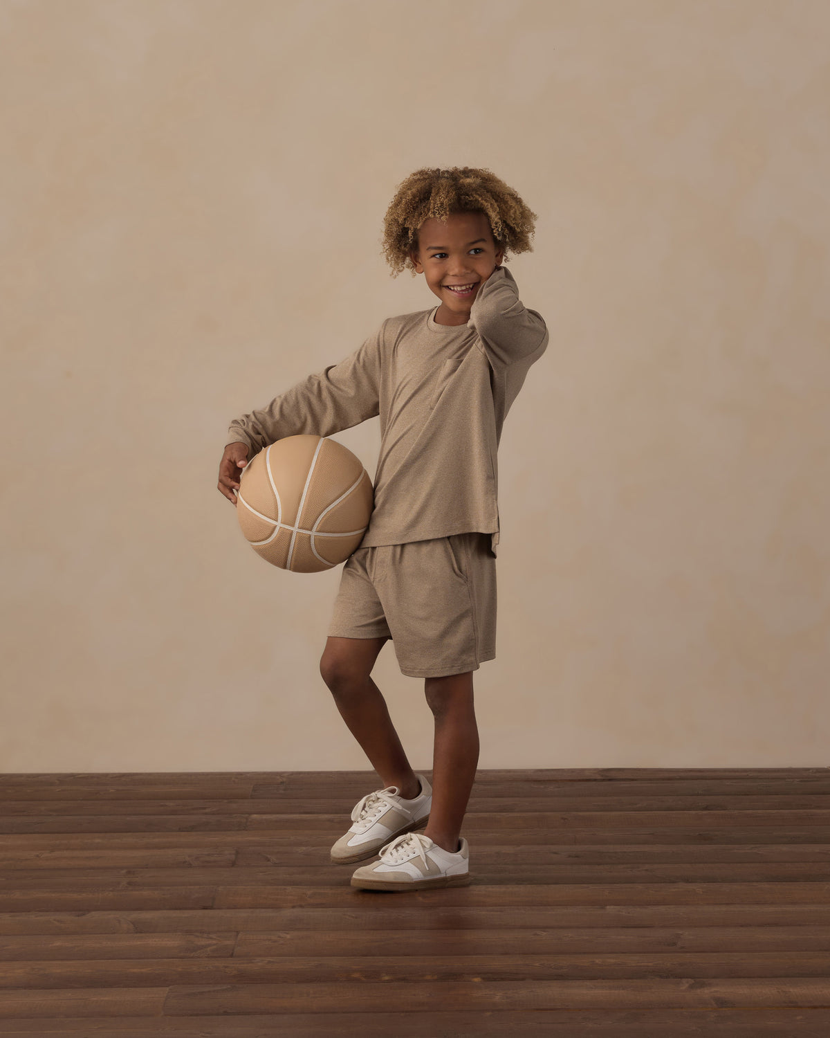 Long Sleeve Pocket Tee Heathered Olive - Rylee + Cru | Kids Clothes | Trendy Baby Clothes | Modern Infant Outfits |
