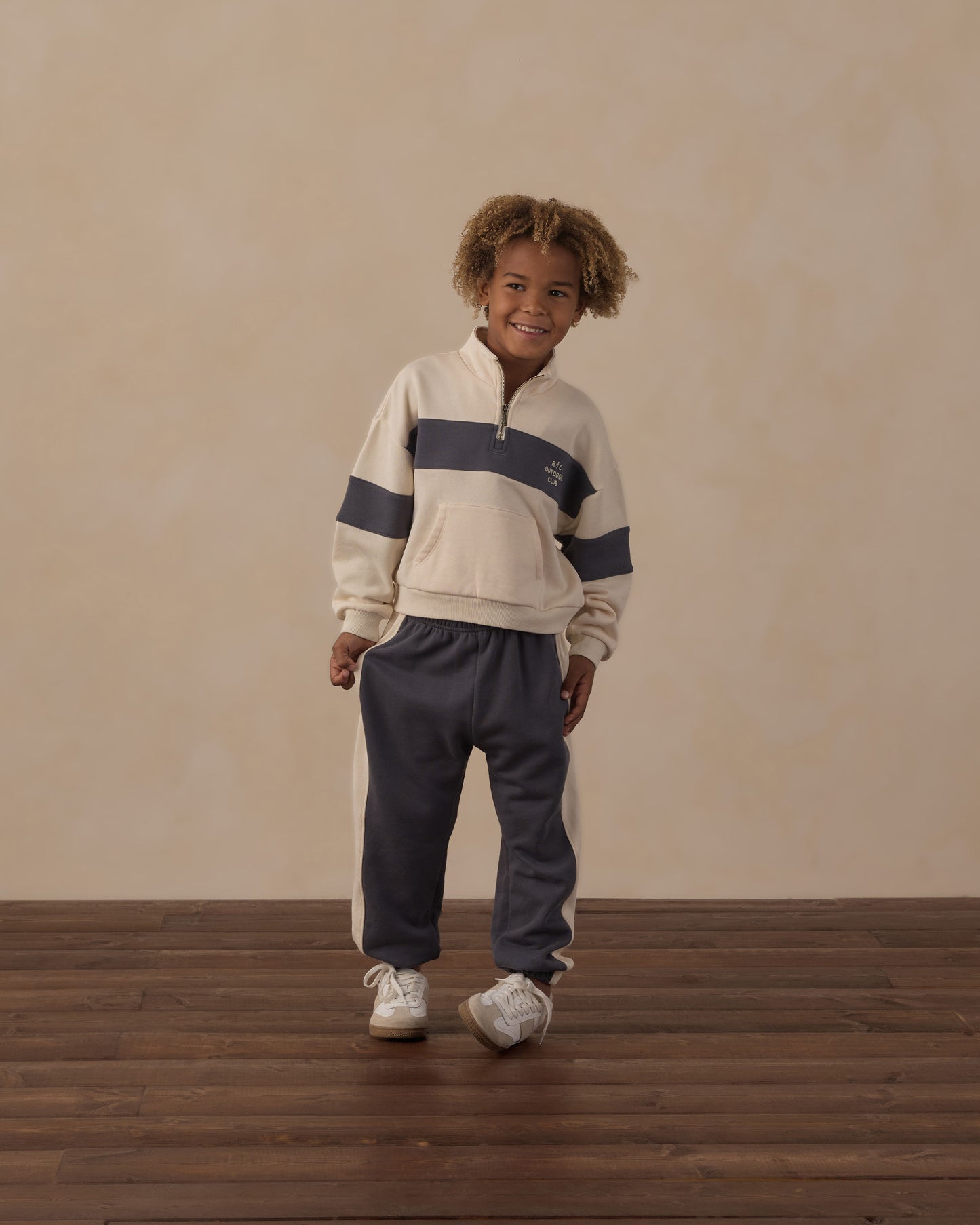 Panel Stripe Half Zip Outdoor Club - Rylee + Cru | Kids Clothes | Trendy Baby Clothes | Modern Infant Outfits |