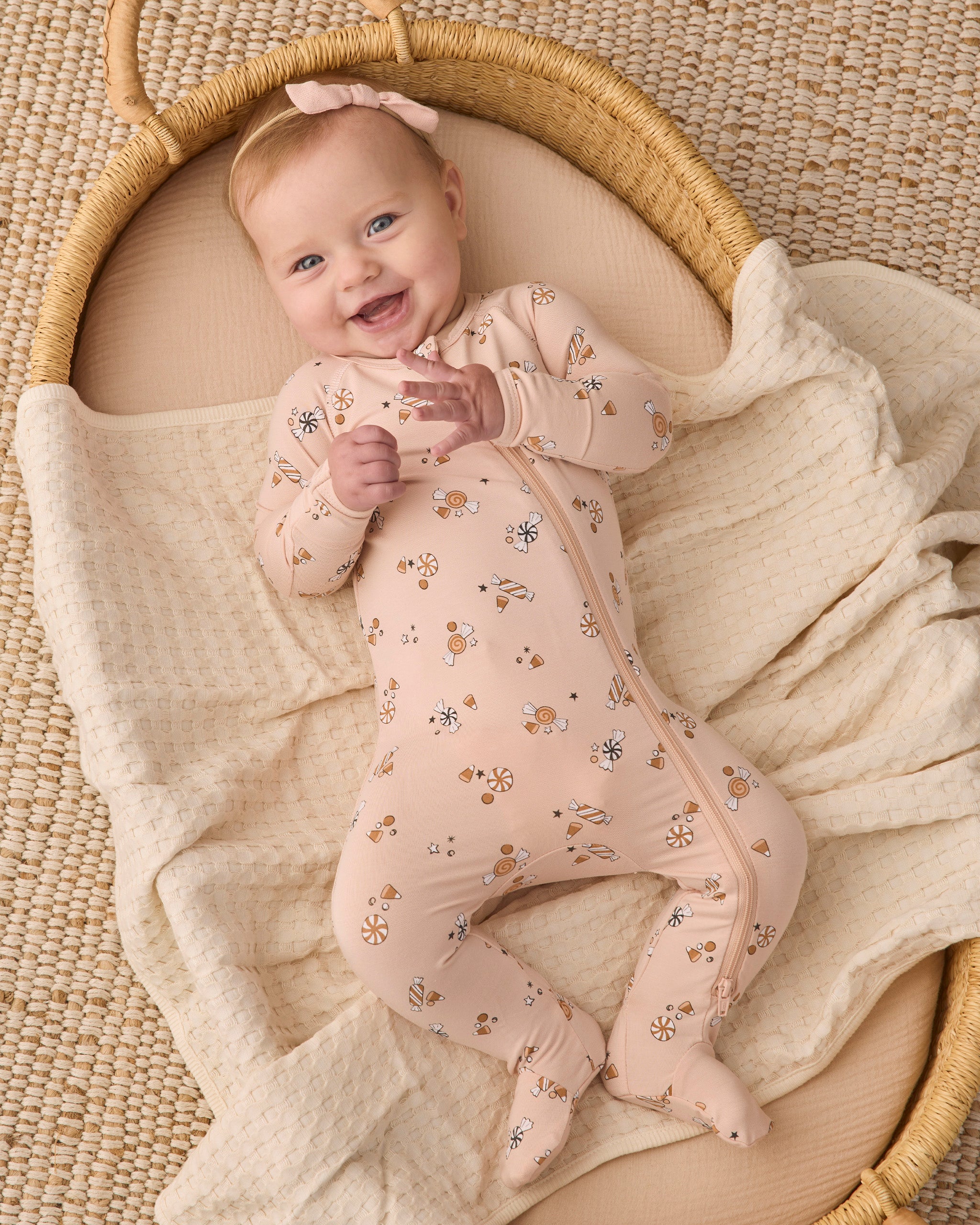 Bamboo Zip Footie Candy - Rylee + Cru | Kids Clothes | Trendy Baby Clothes | Modern Infant Outfits |
