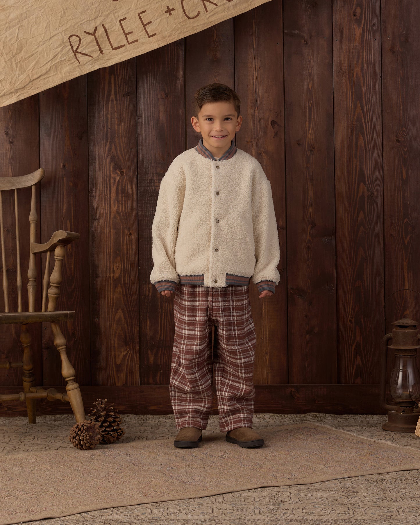 Sherpa Bomber Natural - Rylee + Cru | Kids Clothes | Trendy Baby Clothes | Modern Infant Outfits |