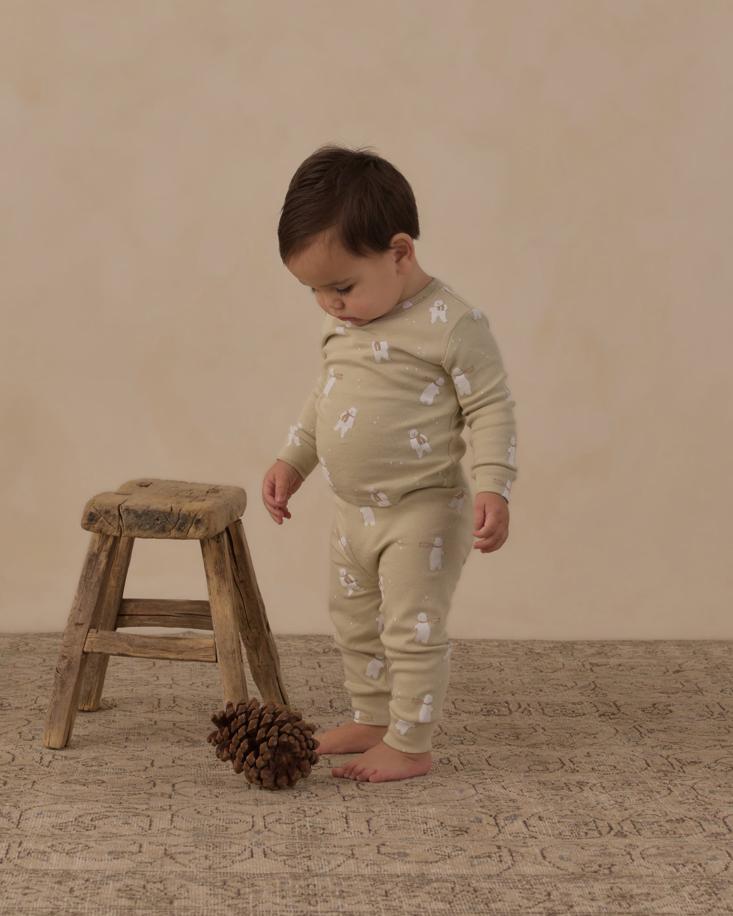 Organic Long Sleeve Pajama Set Polar Bears - Rylee + Cru | Kids Clothes | Trendy Baby Clothes | Modern Infant Outfits |