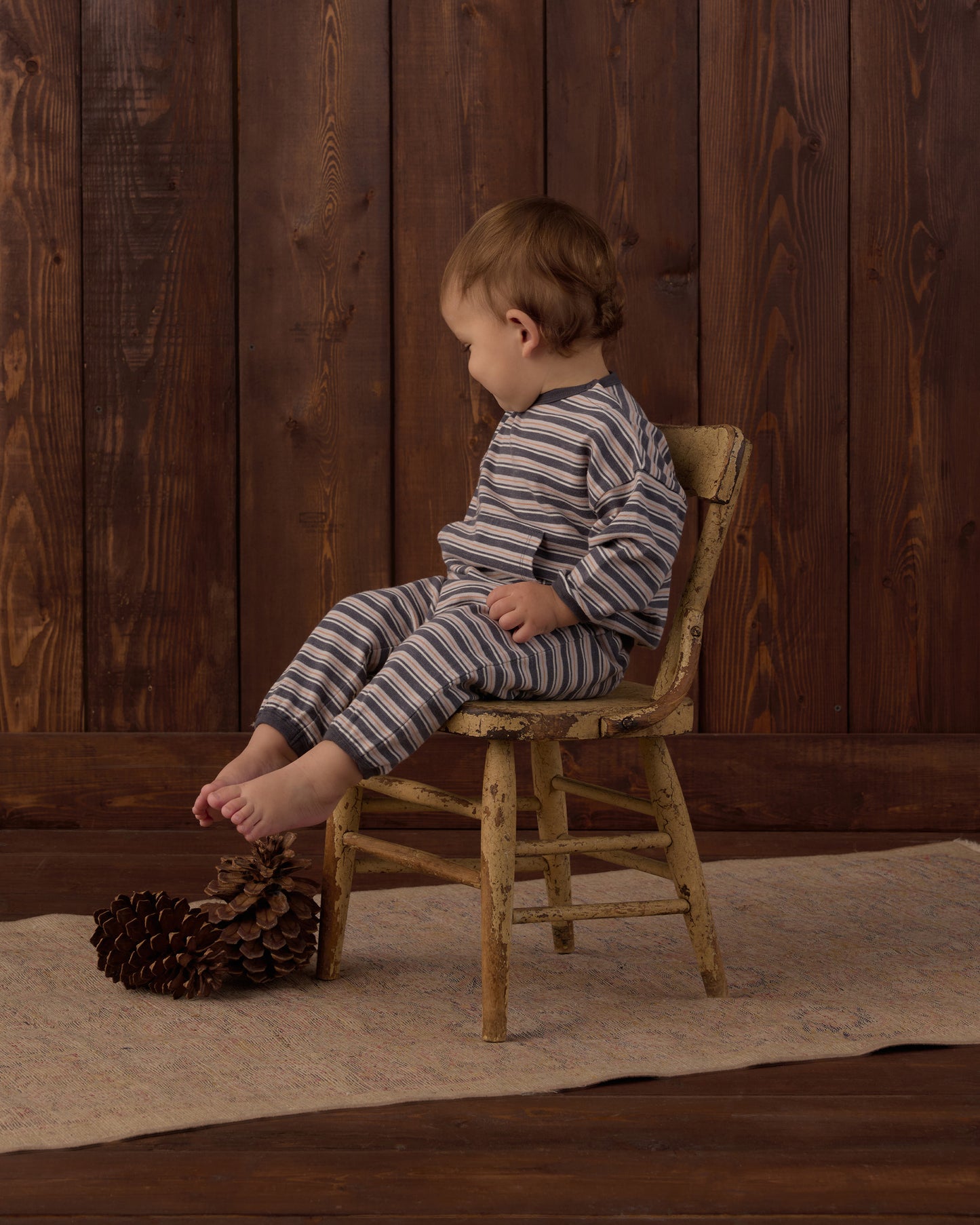 Relaxed Set Blue Stripe - Rylee + Cru | Kids Clothes | Trendy Baby Clothes | Modern Infant Outfits |