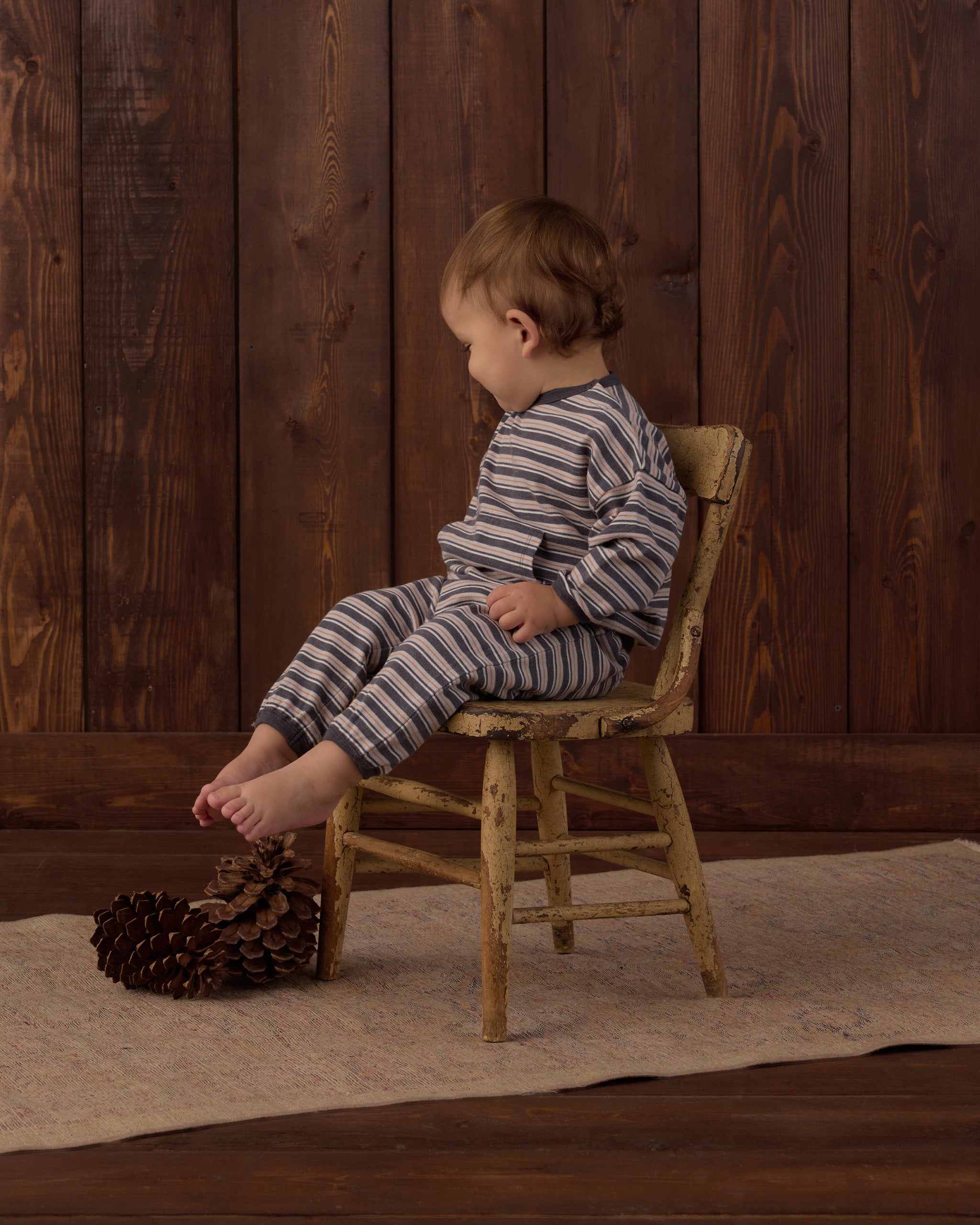 Relaxed Set Blue Stripe - Rylee + Cru | Kids Clothes | Trendy Baby Clothes | Modern Infant Outfits |