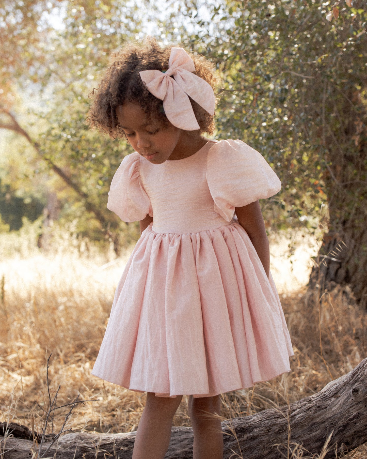 Everly Bow Rose Shimmer - Rylee + Cru | Kids Clothes | Trendy Baby Clothes | Modern Infant Outfits |