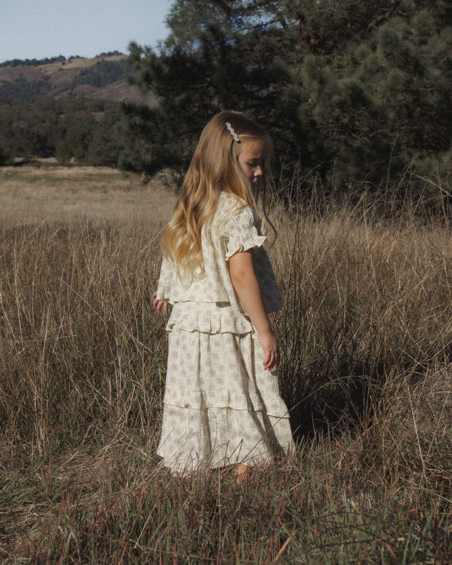 Ruffled Midi Skirt Green Iris - Rylee + Cru | Kids Clothes | Trendy Baby Clothes | Modern Infant Outfits |