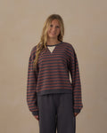 Teen Oversized Crew Sweatshirt Mulberry Stripe - Rylee + Cru | Kids Clothes | Trendy Baby Clothes | Modern Infant Outfits |