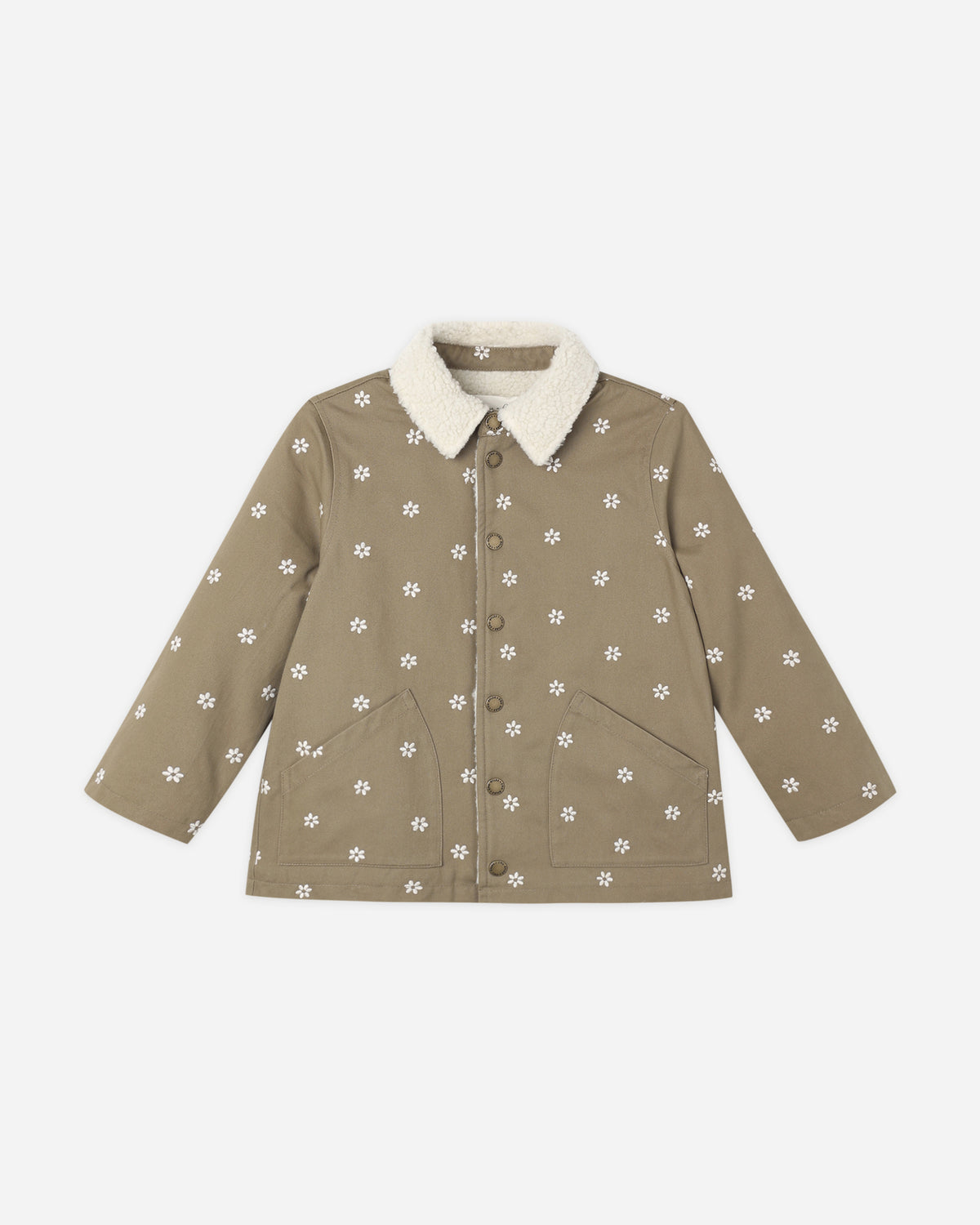 Long Chore Coat Embroidered Daisies - Rylee + Cru | Kids Clothes | Trendy Baby Clothes | Modern Infant Outfits |
