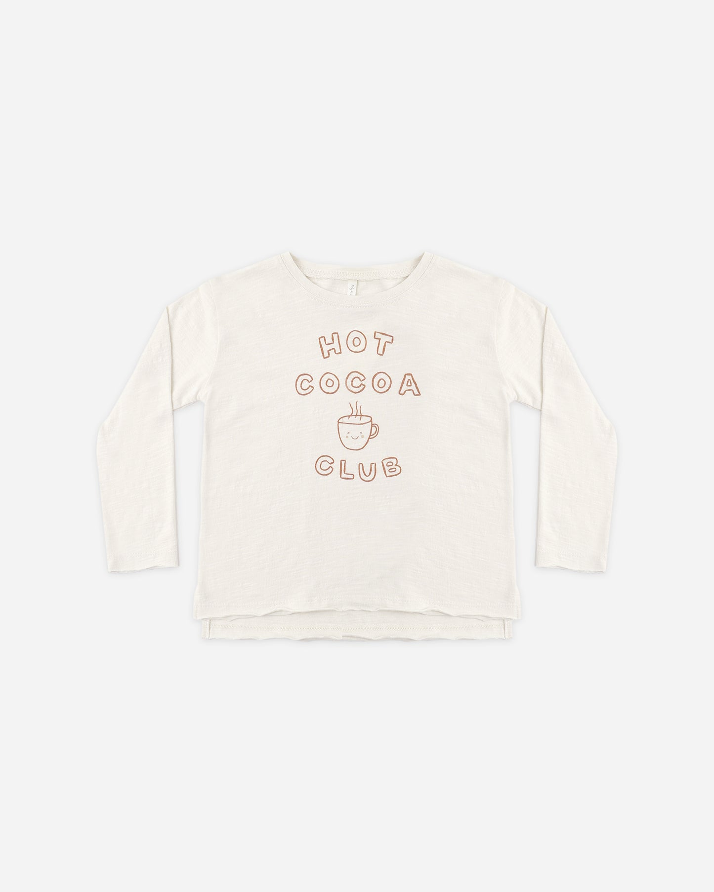 Raw Edge Long Sleeve Tee Hot Cocoa Club - Rylee + Cru | Kids Clothes | Trendy Baby Clothes | Modern Infant Outfits |