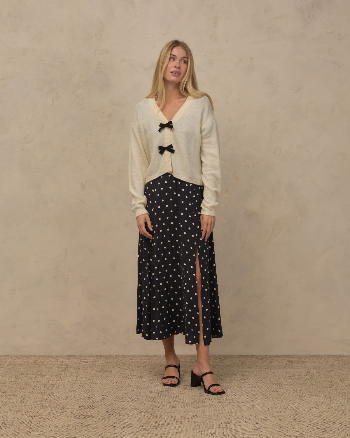 Women's Bow Cardigan Ivory
