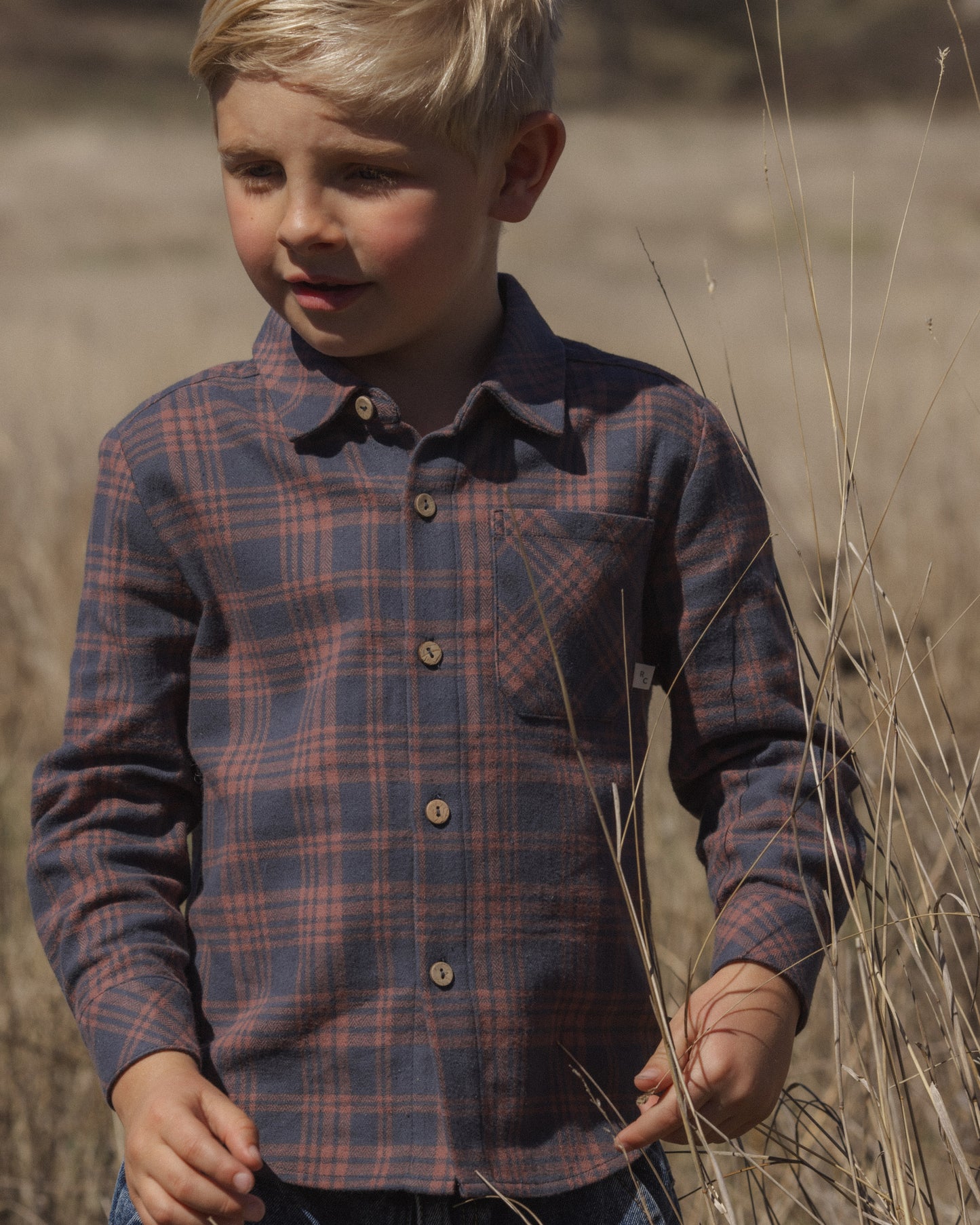 Collared Long Sleeve Shirt Midnight Plaid - Rylee + Cru | Kids Clothes | Trendy Baby Clothes | Modern Infant Outfits |