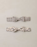 Baby Bow Headband Set Fall Plaid, Blue Garden - Rylee + Cru | Kids Clothes | Trendy Baby Clothes | Modern Infant Outfits |