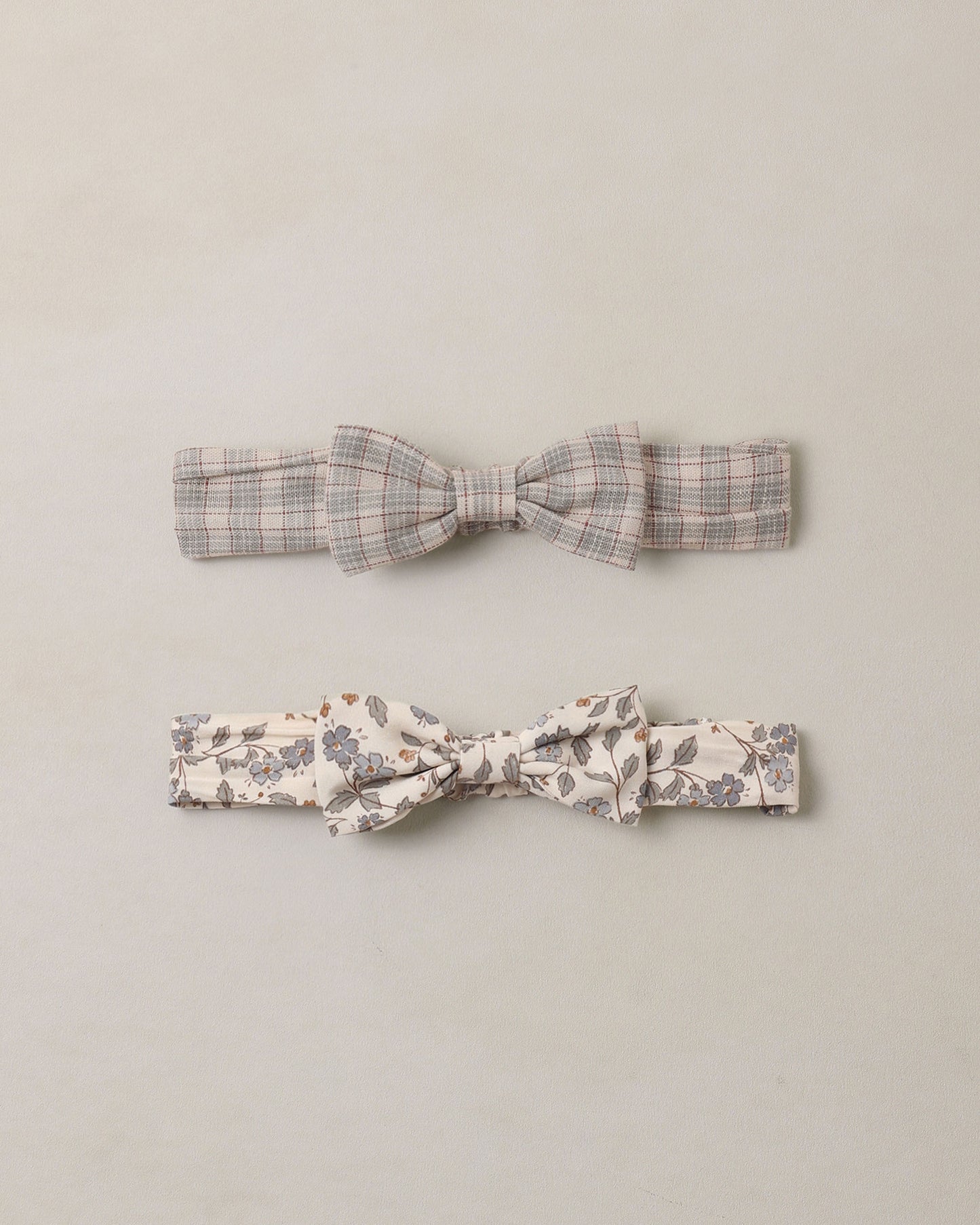 Baby Bow Headband Set Fall Plaid, Blue Garden - Rylee + Cru | Kids Clothes | Trendy Baby Clothes | Modern Infant Outfits |
