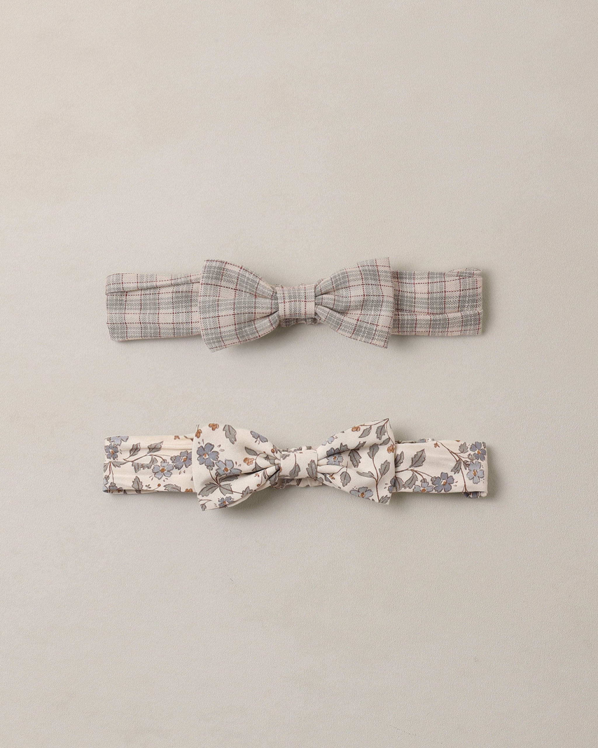 Baby Bow Headband Set Fall Plaid, Blue Garden - Rylee + Cru | Kids Clothes | Trendy Baby Clothes | Modern Infant Outfits |