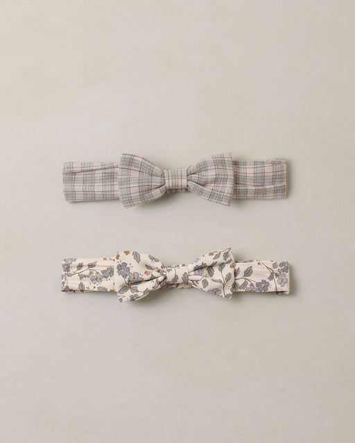 Baby Bow Headband Set Fall Plaid, Blue Garden - Rylee + Cru | Kids Clothes | Trendy Baby Clothes | Modern Infant Outfits |