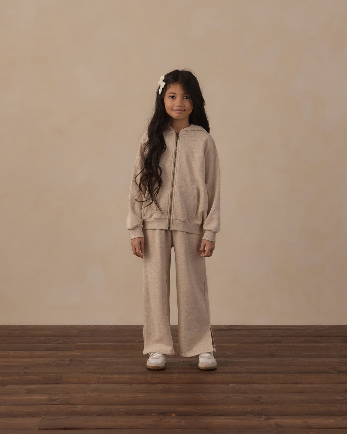 Zip Raglan Hoodie Heathered Ash - Rylee + Cru | Kids Clothes | Trendy Baby Clothes | Modern Infant Outfits |