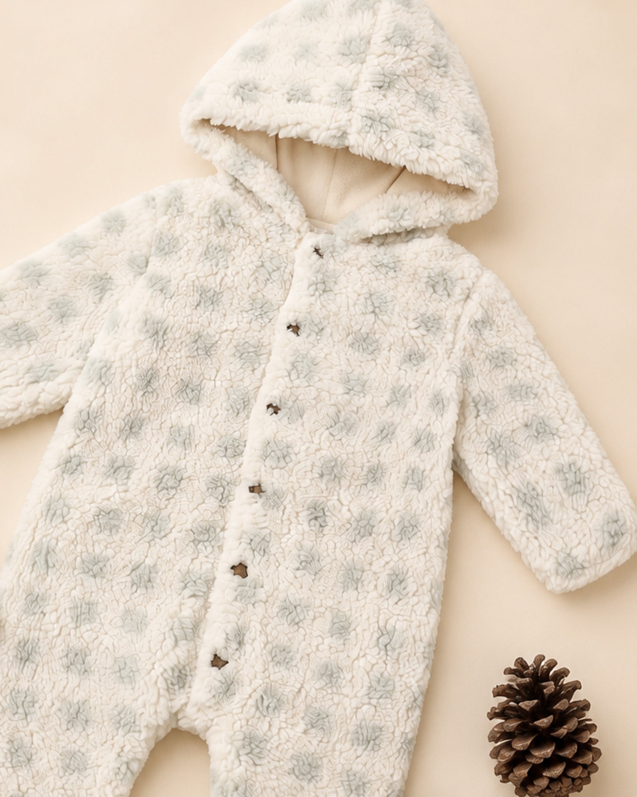 Fleece Jumpsuit Sage Check