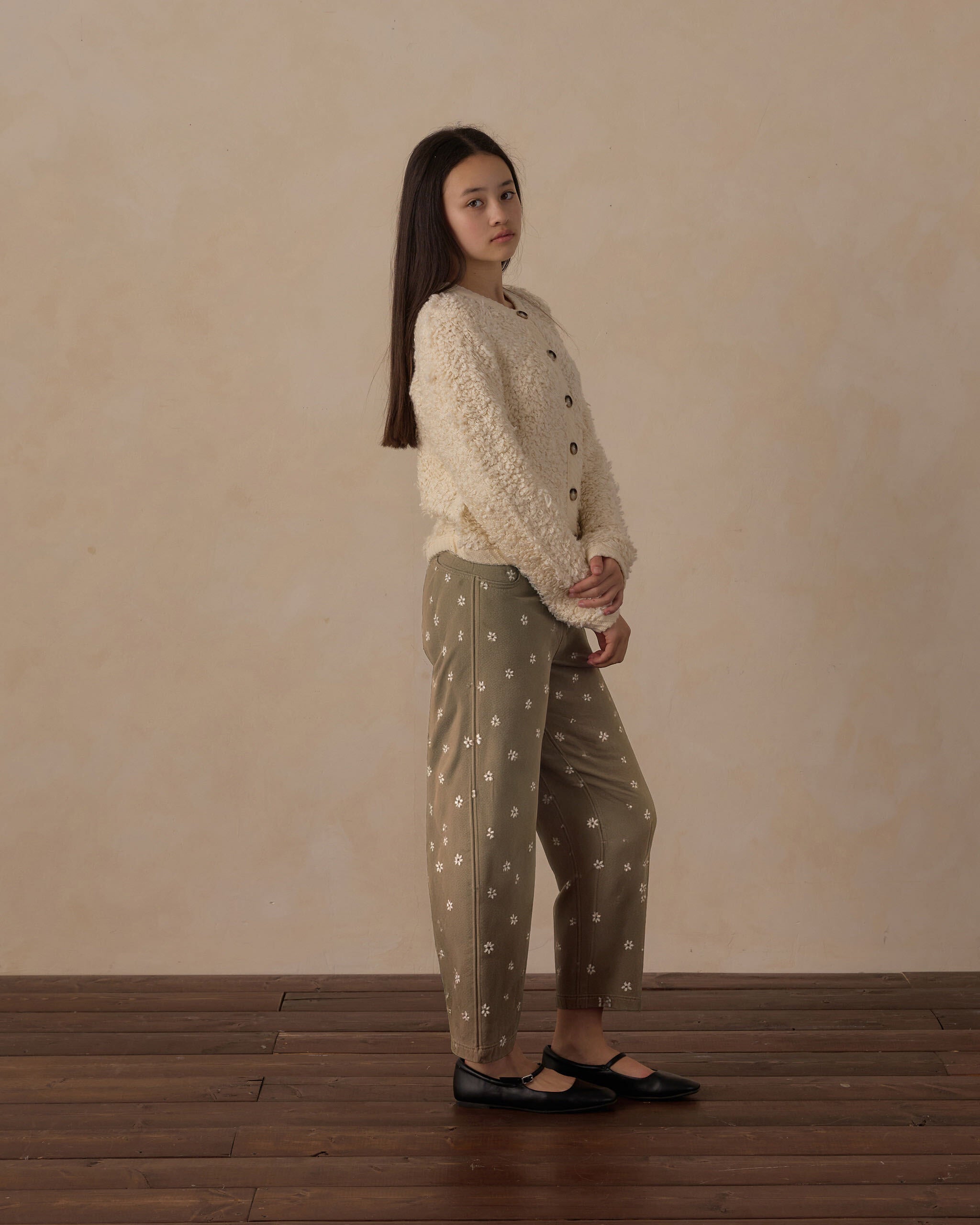 Teen Barrel Pant Embroidered Daisies - Rylee + Cru | Kids Clothes | Trendy Baby Clothes | Modern Infant Outfits |
