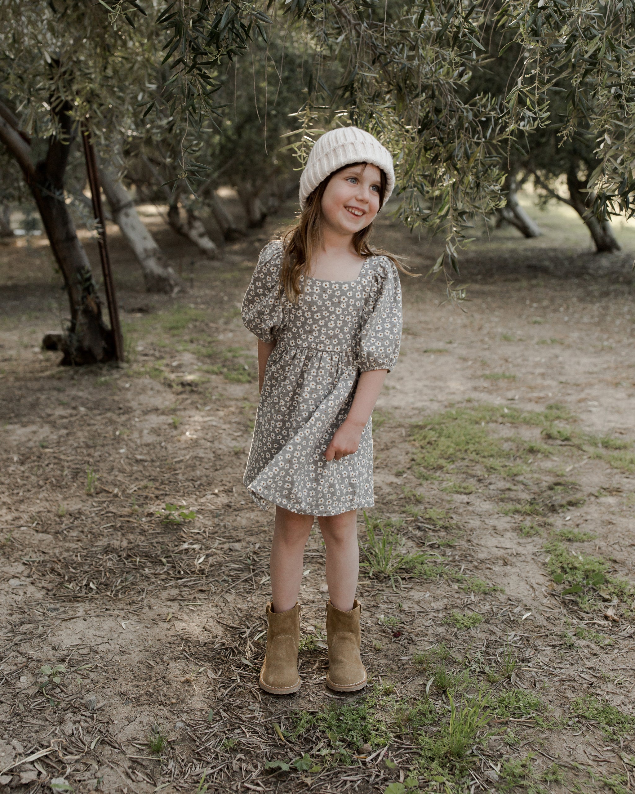 Brea Dress || Blue Ditsy - Rylee + Cru | Kids Clothes | Trendy Baby Clothes | Modern Infant Outfits |