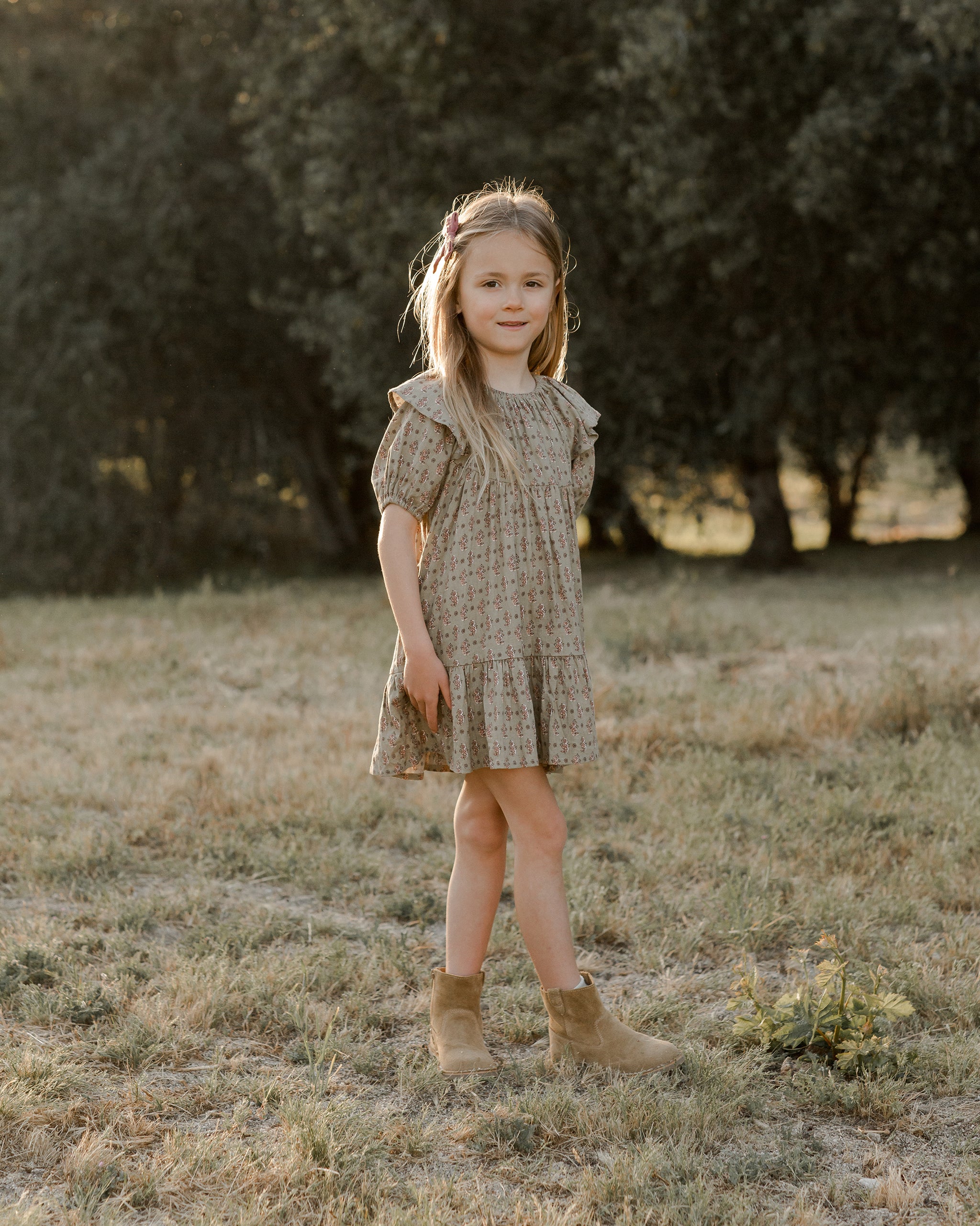 Willow Dress || Flower Block - Rylee + Cru | Kids Clothes | Trendy Baby Clothes | Modern Infant Outfits |