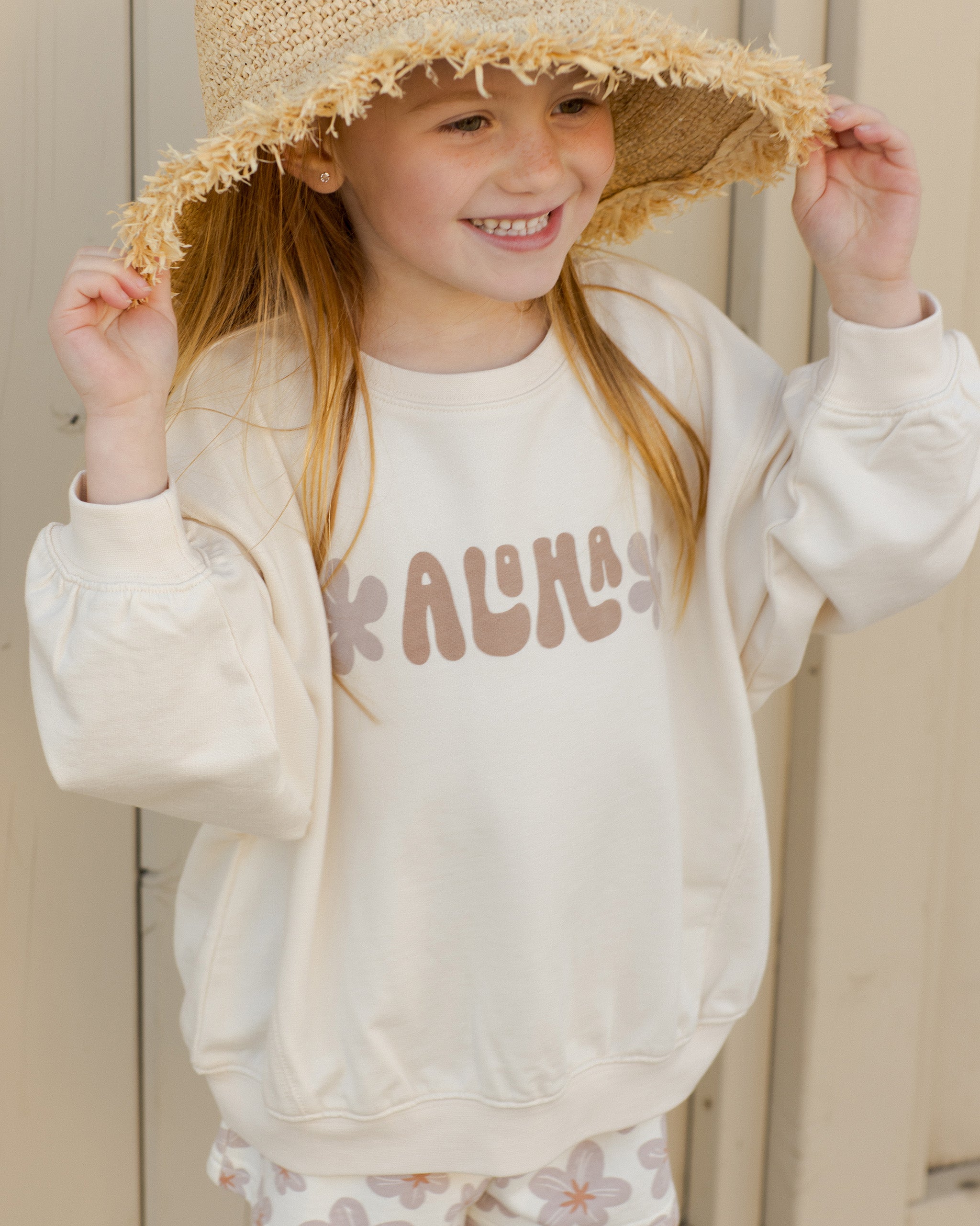 Oversized Sweatshirt || Aloha - Rylee + Cru | Kids Clothes | Trendy Baby Clothes | Modern Infant Outfits |