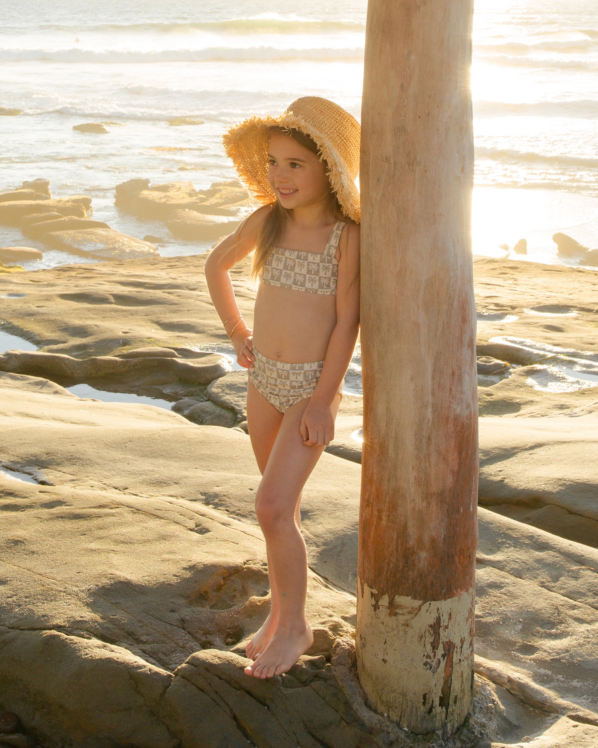 Brently Bikini || Palm Check - Rylee + Cru | Kids Clothes | Trendy Baby Clothes | Modern Infant Outfits |