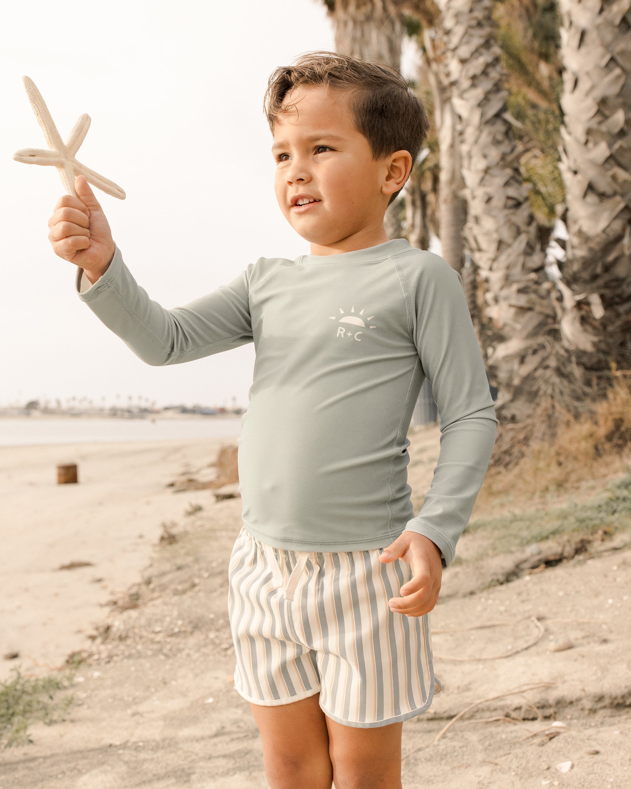 Swim Trunk || Aqua Stripe - Rylee + Cru | Kids Clothes | Trendy Baby Clothes | Modern Infant Outfits |