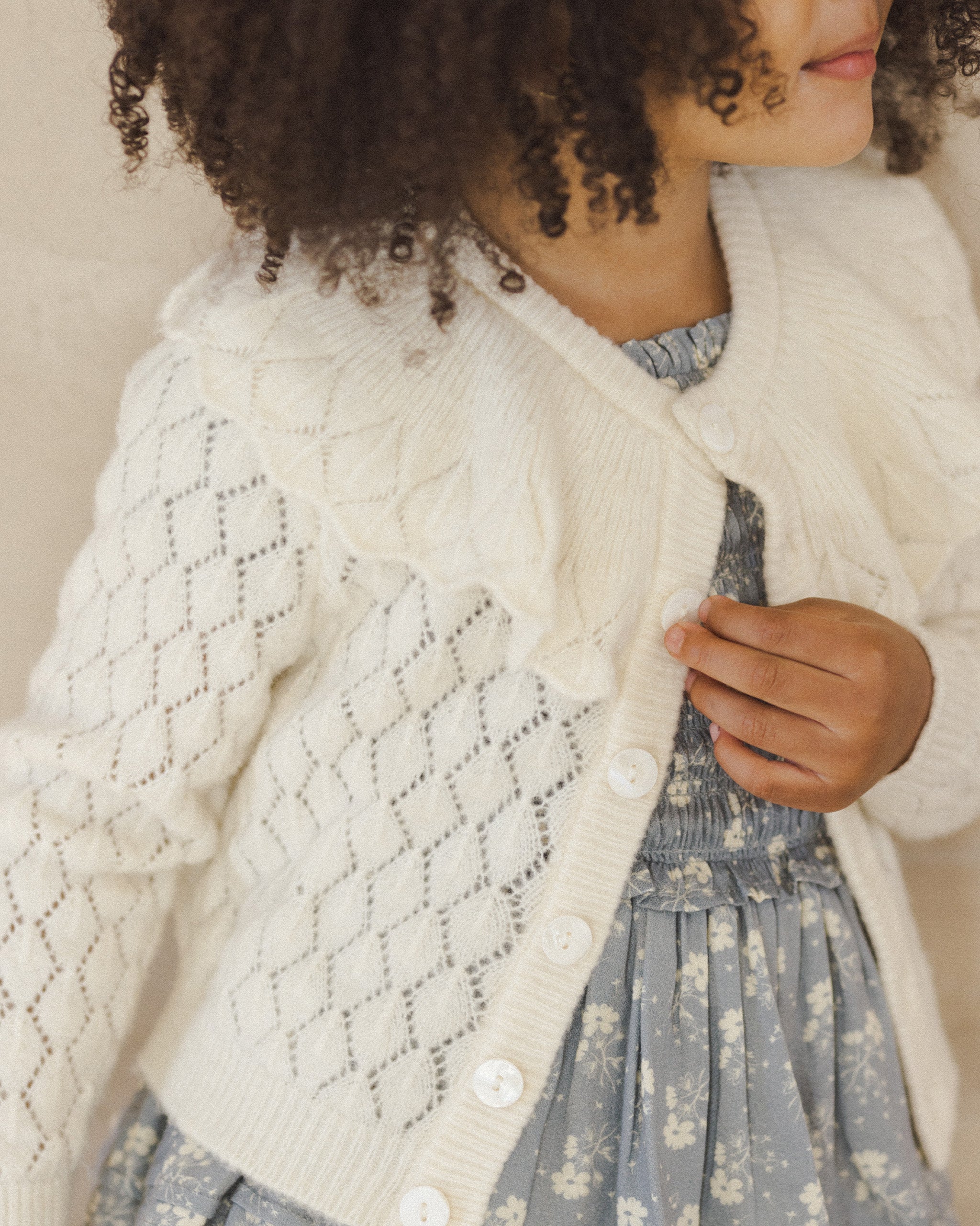 Ruffle Cardigan || Ivory