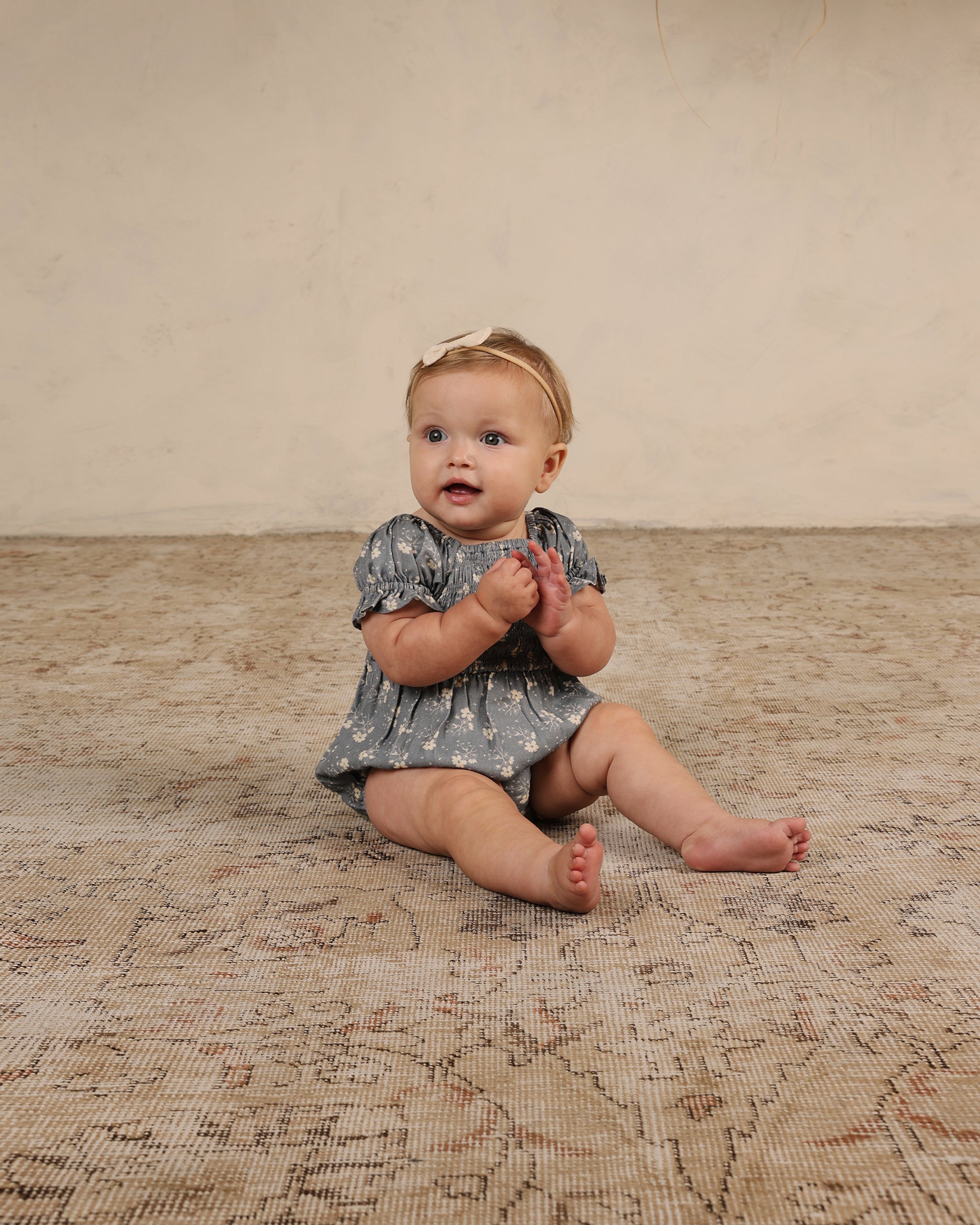 Cosette Romper || Blue Ditsy