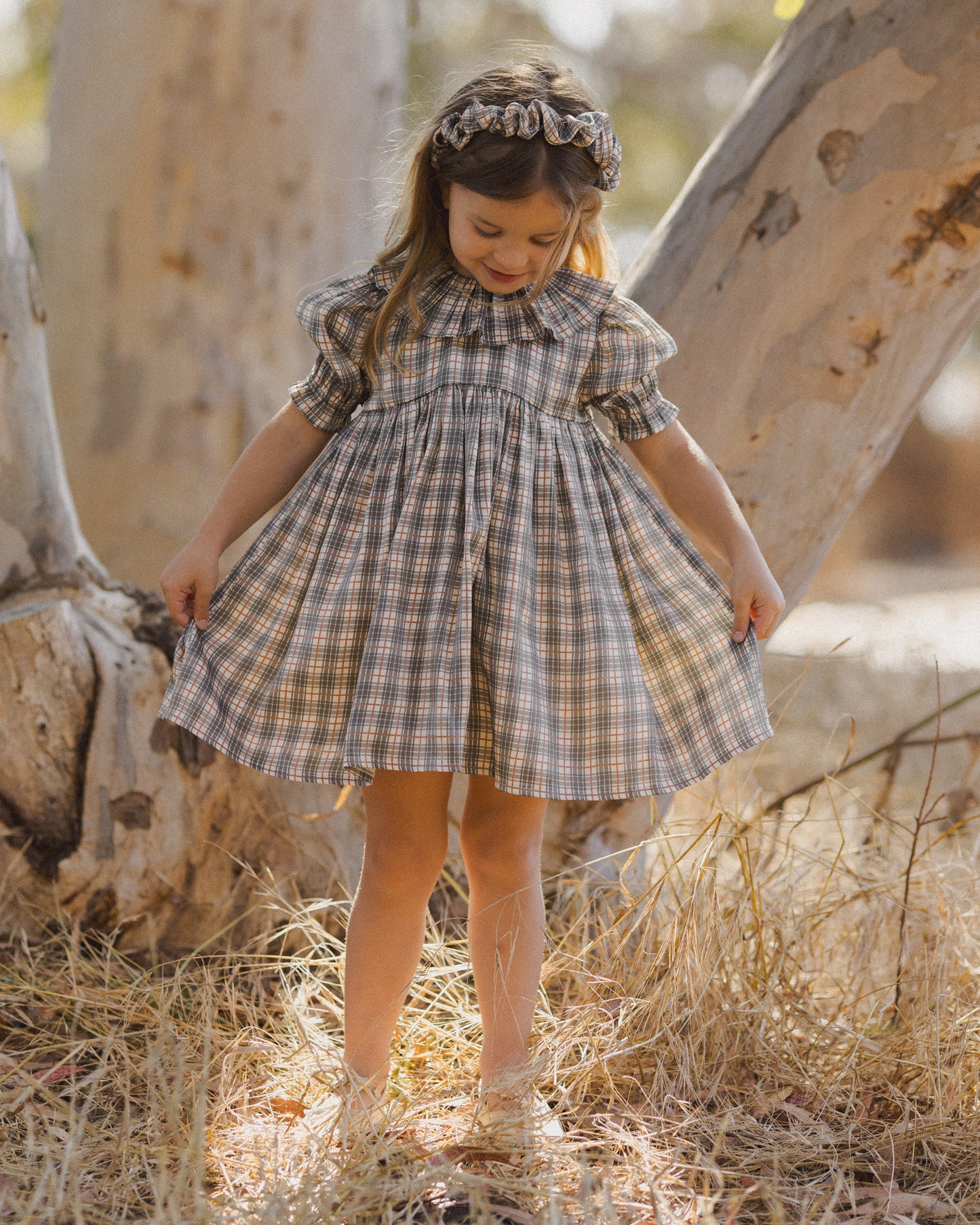 Gathered Headband || Holiday Plaid