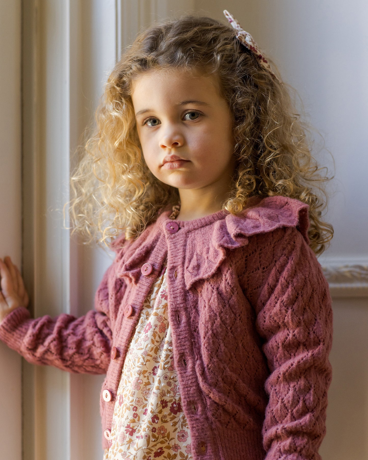 Ruffle Cardigan | Raspberry - Rylee + Cru | Kids Clothes | Trendy Baby Clothes | Modern Infant Outfits |