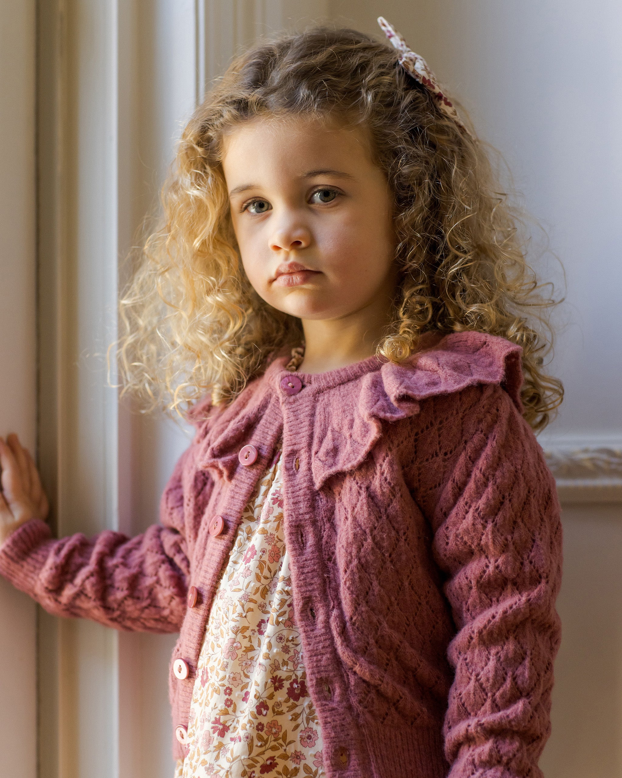 Ruffle Cardigan | Raspberry - Rylee + Cru | Kids Clothes | Trendy Baby Clothes | Modern Infant Outfits |