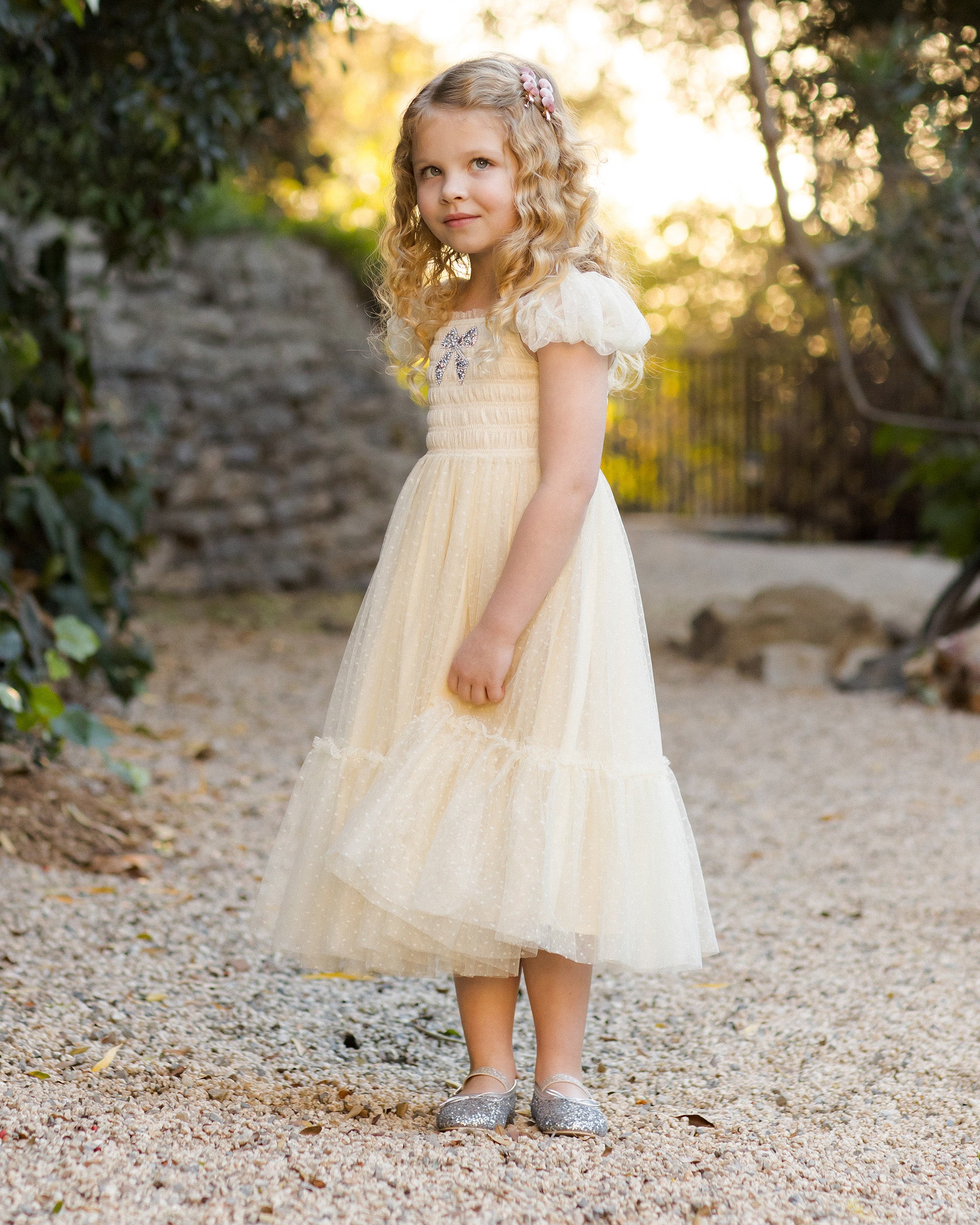 Clara Dress | Champagne - Rylee + Cru | Kids Clothes | Trendy Baby Clothes | Modern Infant Outfits |