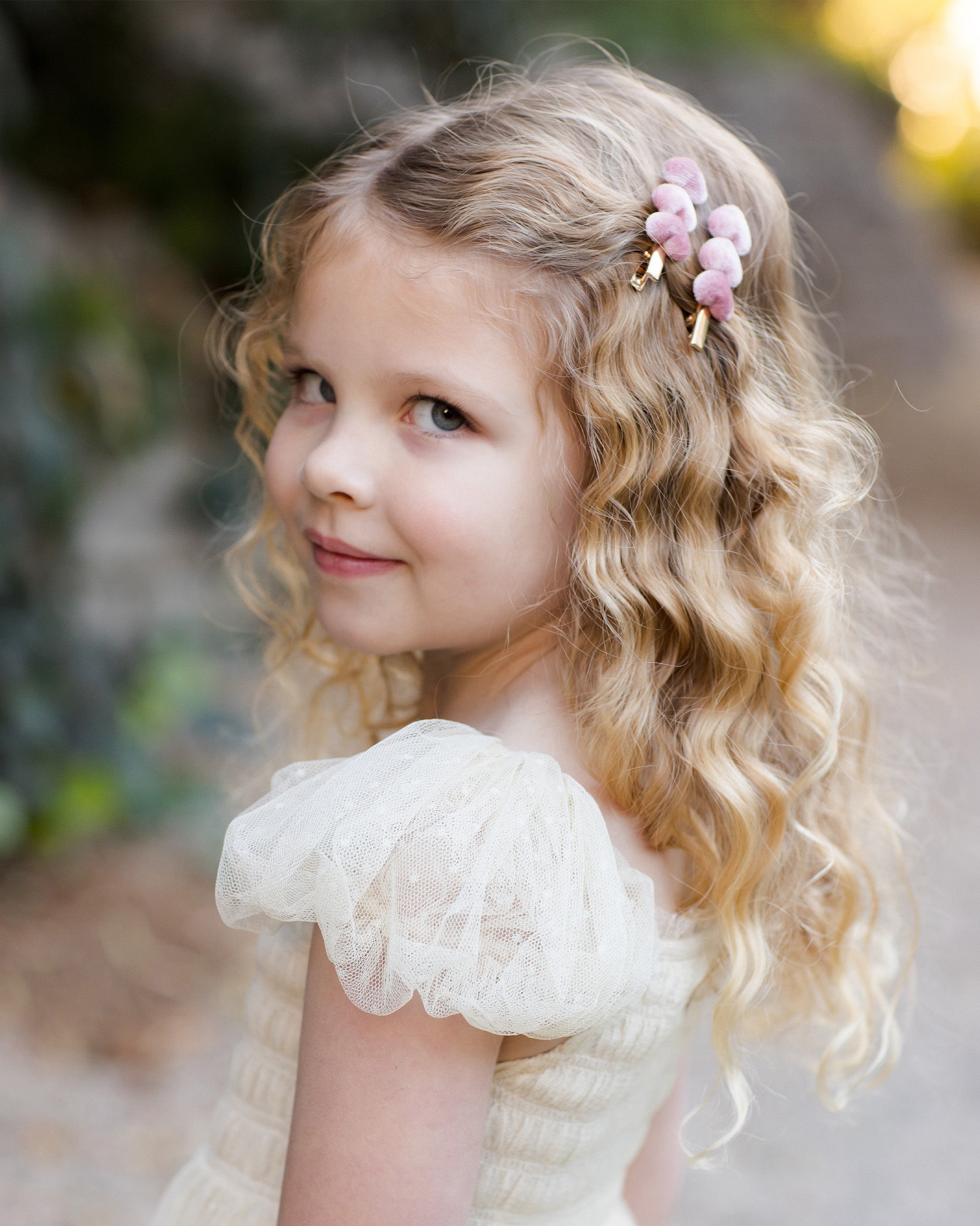 Velvet Heart Clips | Raspberry - Rylee + Cru | Kids Clothes | Trendy Baby Clothes | Modern Infant Outfits |