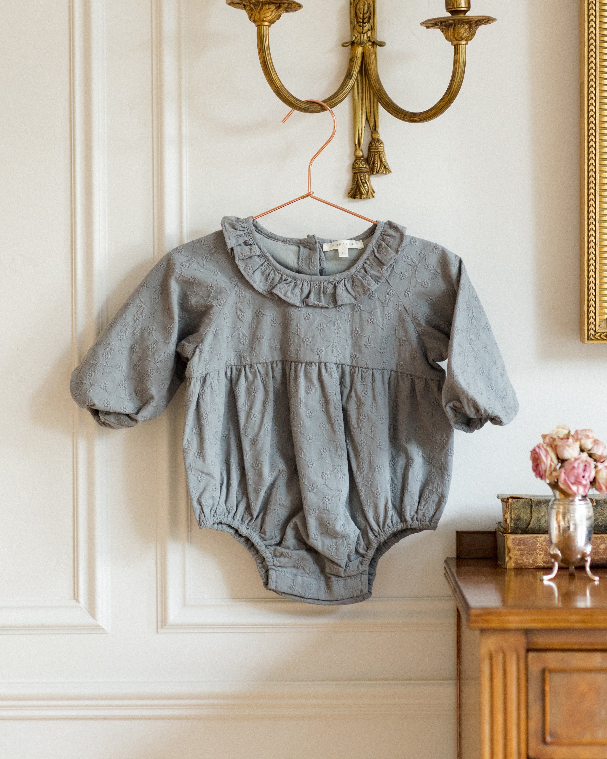 Adeline Romper | French Blue - Rylee + Cru | Kids Clothes | Trendy Baby Clothes | Modern Infant Outfits |