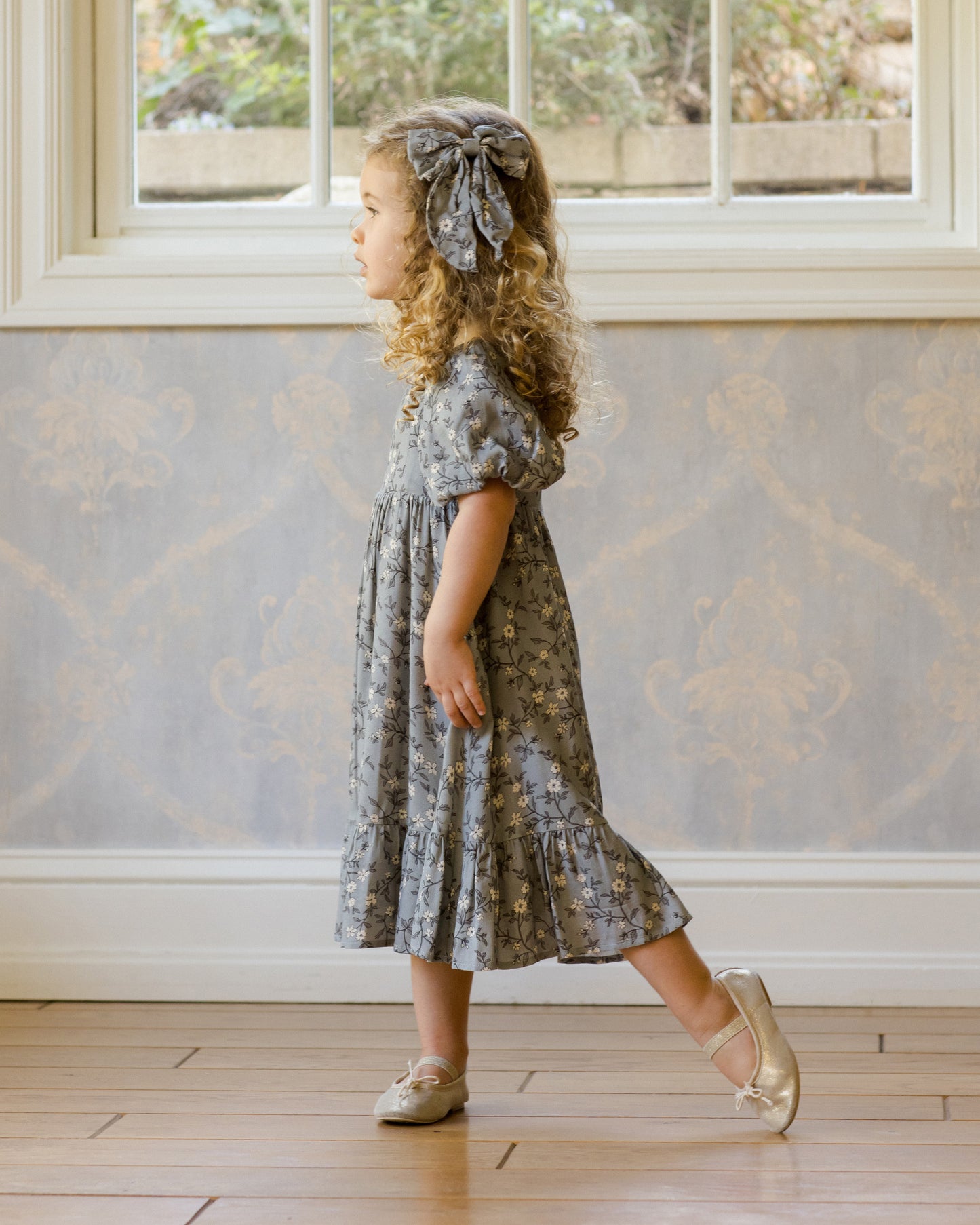 Everly Bow | French Blue Floral - Rylee + Cru | Kids Clothes | Trendy Baby Clothes | Modern Infant Outfits |