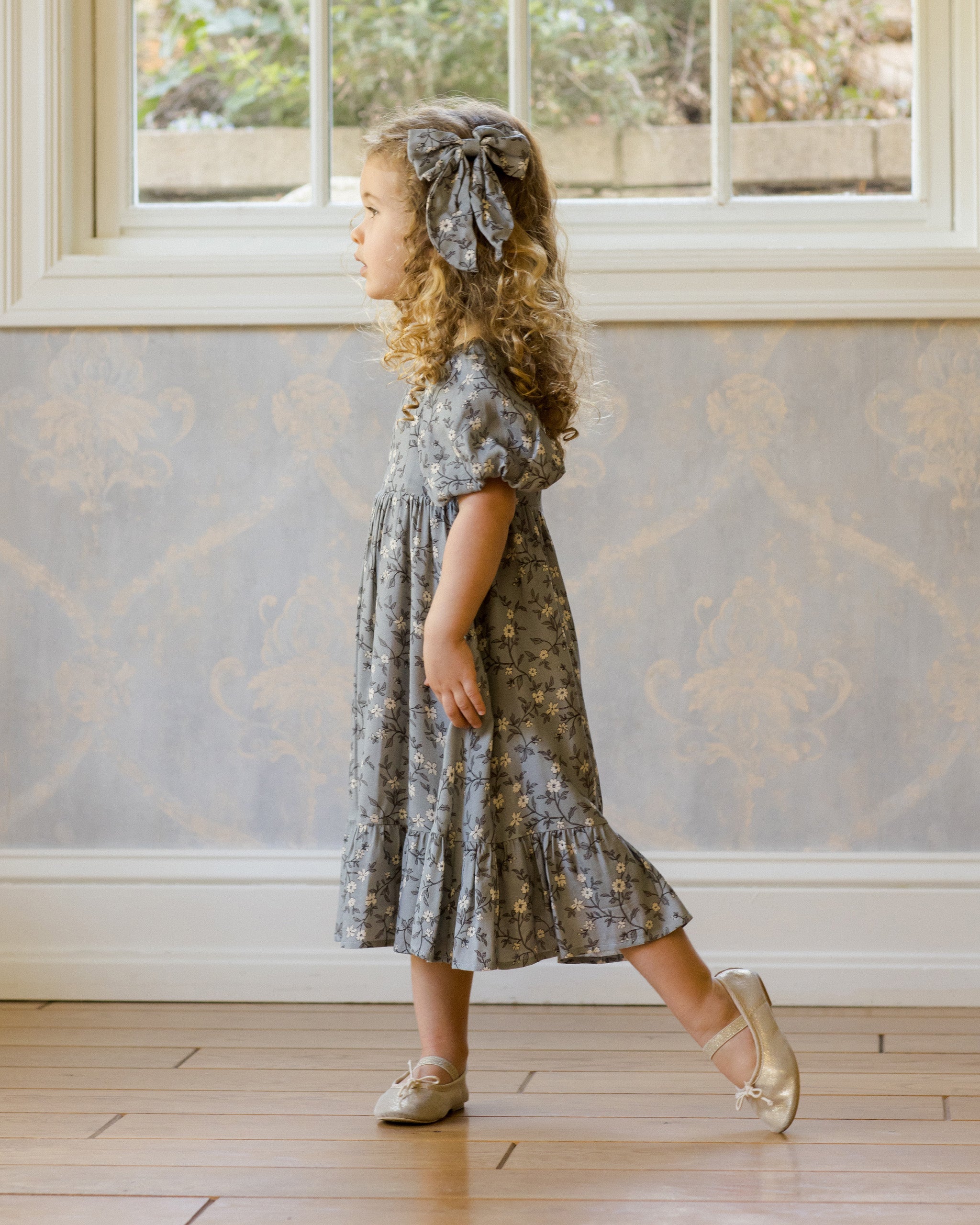 Everly Bow | French Blue Floral - Rylee + Cru | Kids Clothes | Trendy Baby Clothes | Modern Infant Outfits |