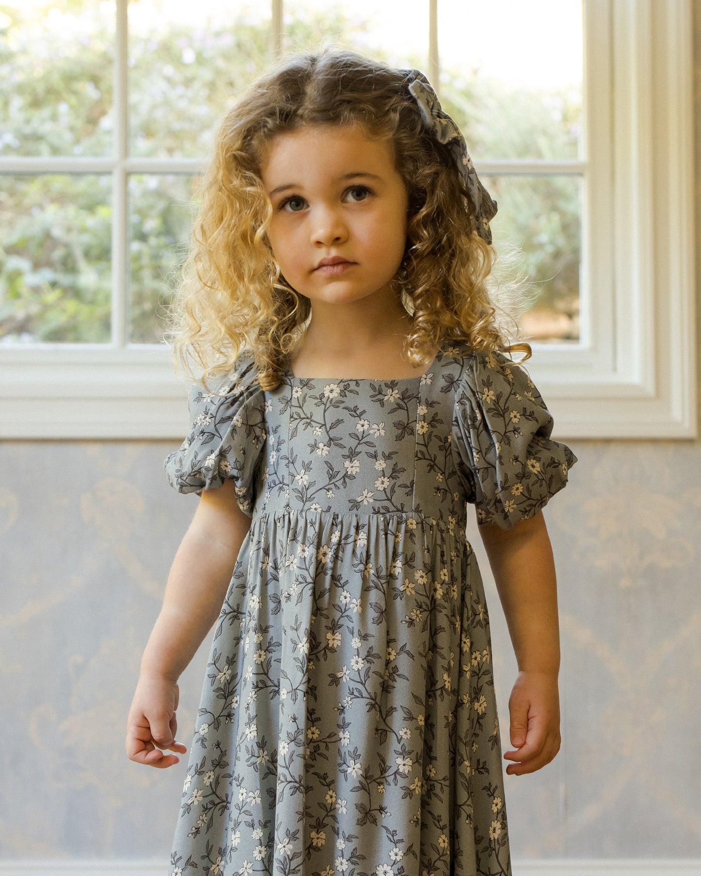 Augusta Dress | French Blue Floral - Rylee + Cru | Kids Clothes | Trendy Baby Clothes | Modern Infant Outfits |