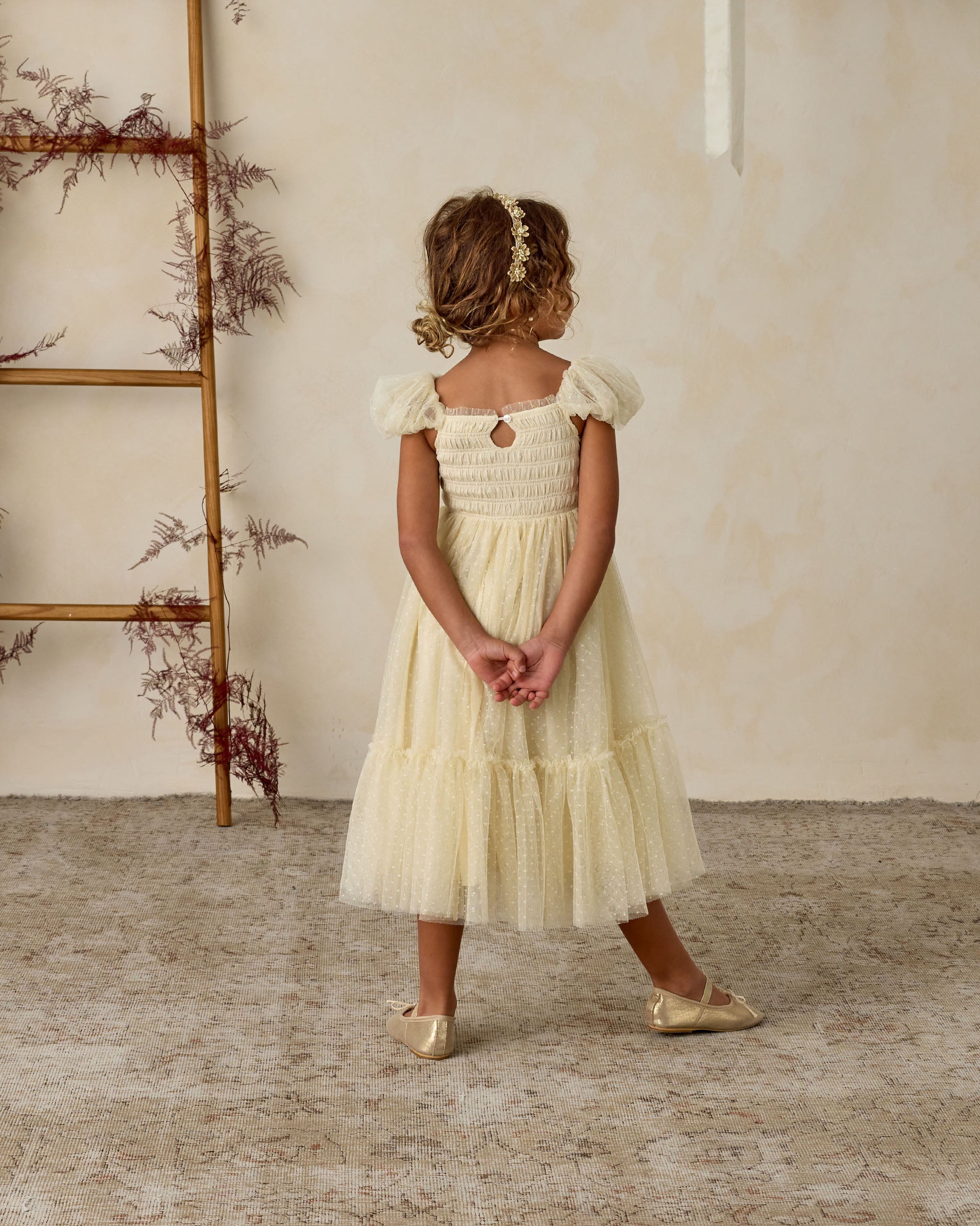 Clara Dress | Champagne - Rylee + Cru | Kids Clothes | Trendy Baby Clothes | Modern Infant Outfits |