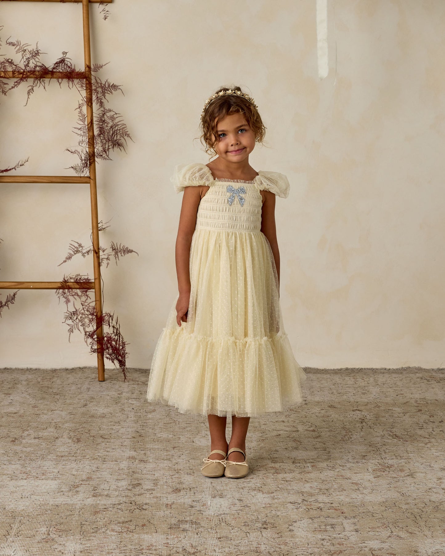 Clara Dress | Champagne - Rylee + Cru | Kids Clothes | Trendy Baby Clothes | Modern Infant Outfits |