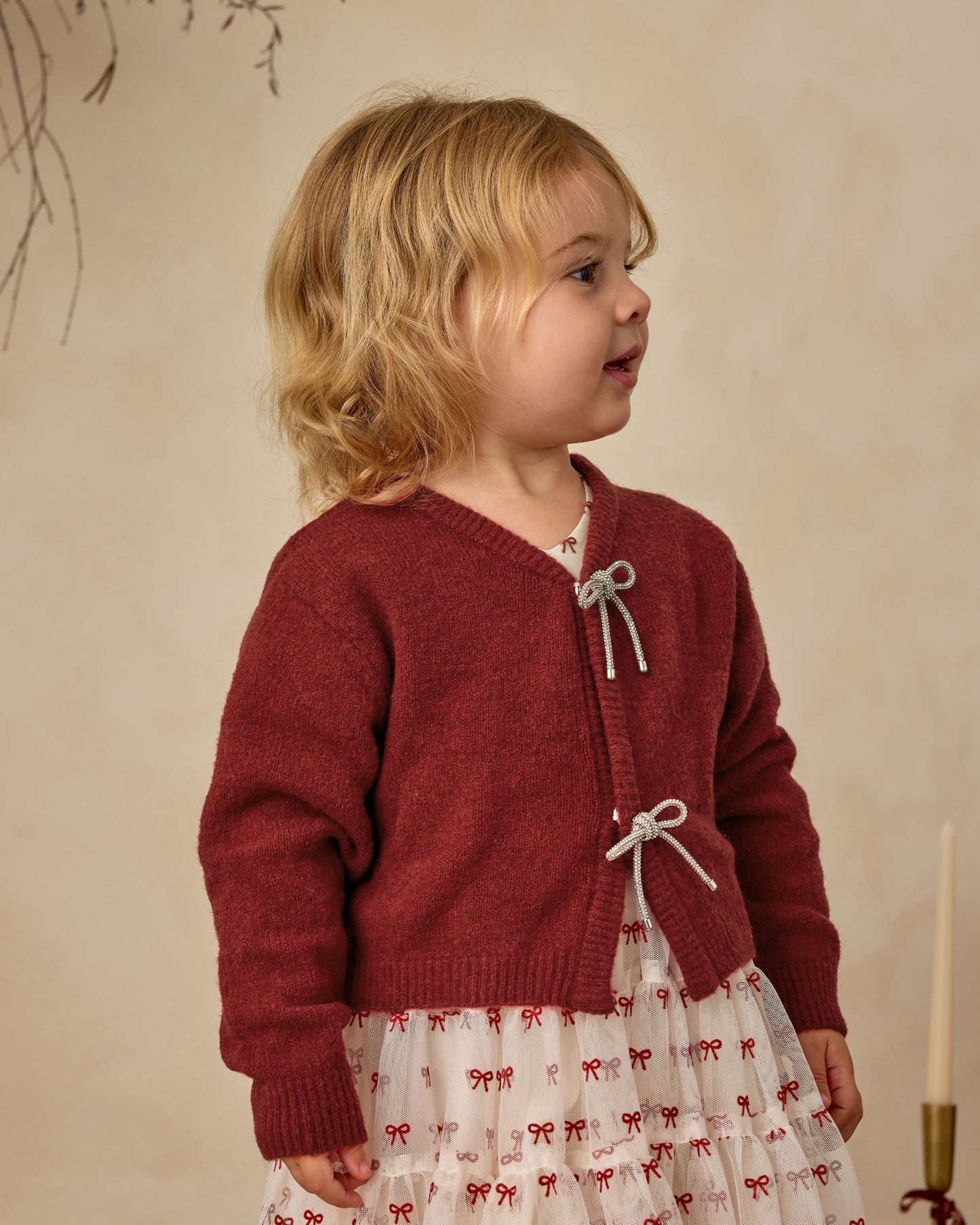 Bow Cardigan | Ruby - Rylee + Cru | Kids Clothes | Trendy Baby Clothes | Modern Infant Outfits |