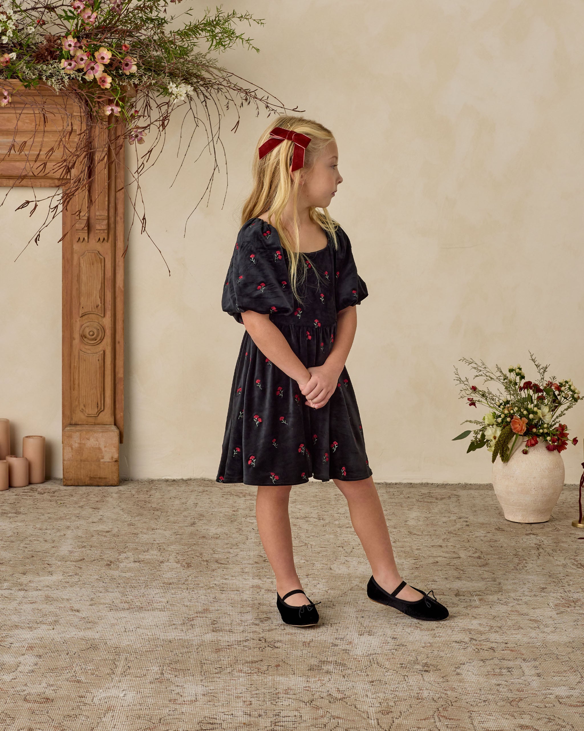 Velvet Bow | Ruby - Rylee + Cru | Kids Clothes | Trendy Baby Clothes | Modern Infant Outfits |