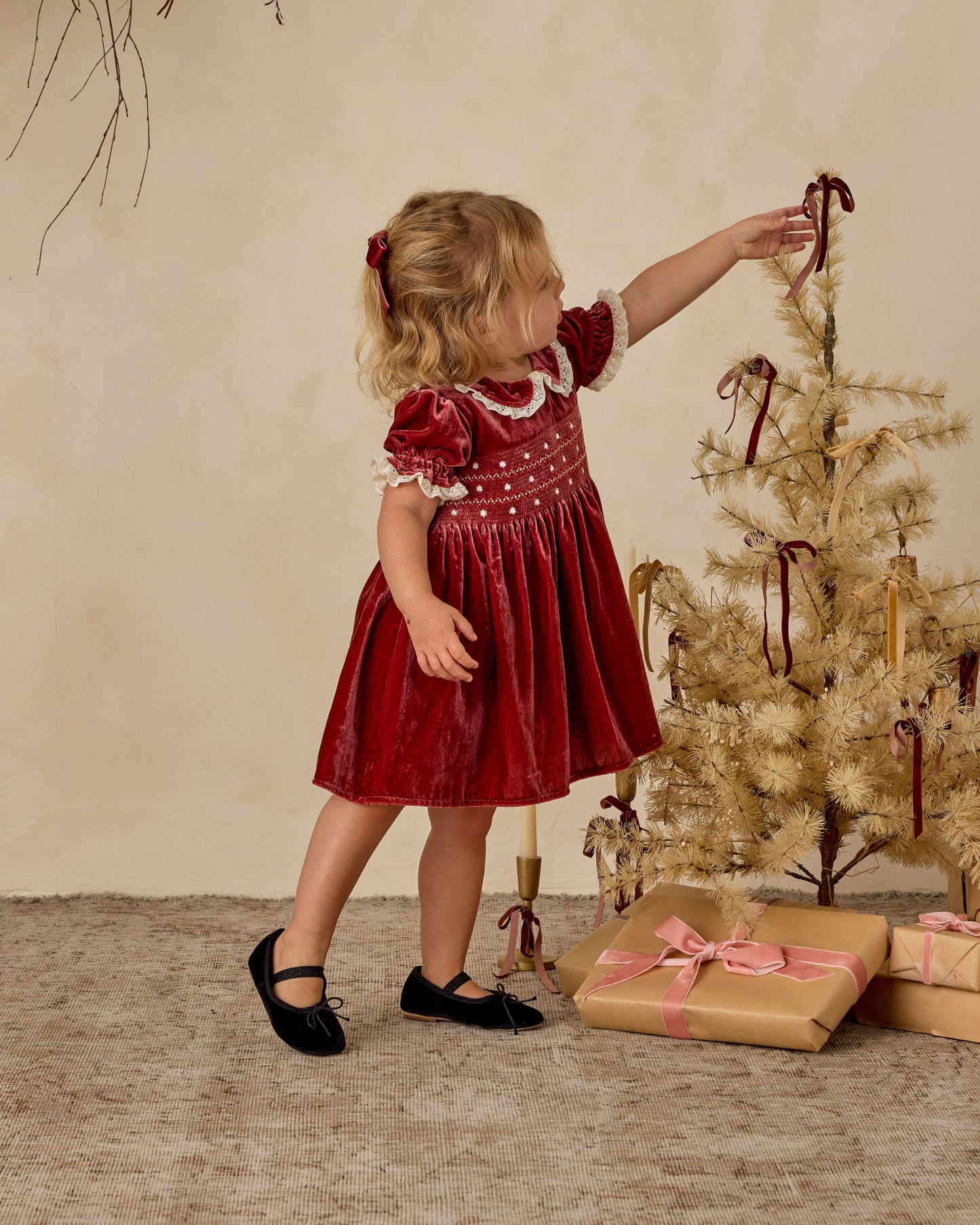 Velvet Bow | Ruby - Rylee + Cru | Kids Clothes | Trendy Baby Clothes | Modern Infant Outfits |