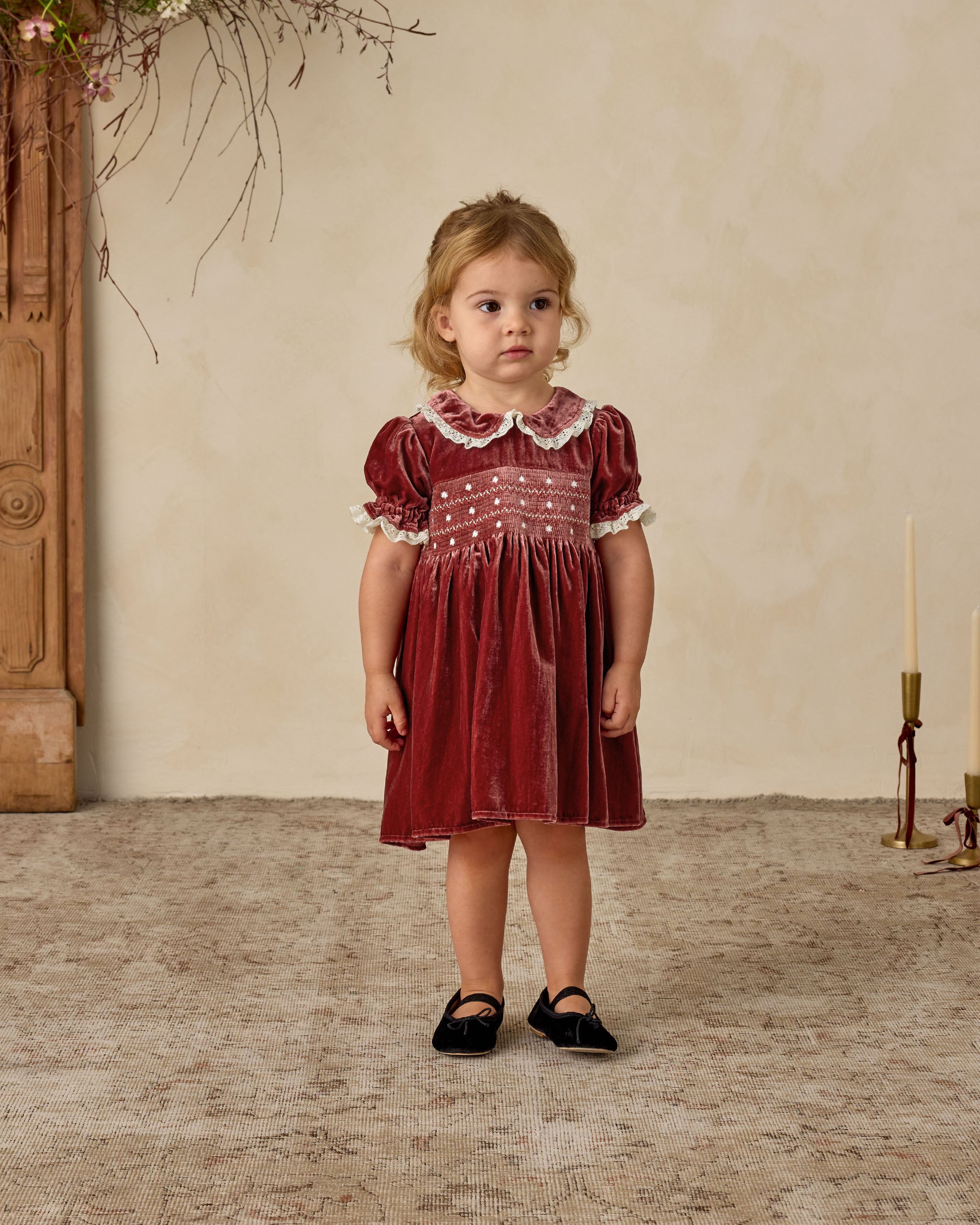 Elizabeth Dress | Ruby - Rylee + Cru | Kids Clothes | Trendy Baby Clothes | Modern Infant Outfits |