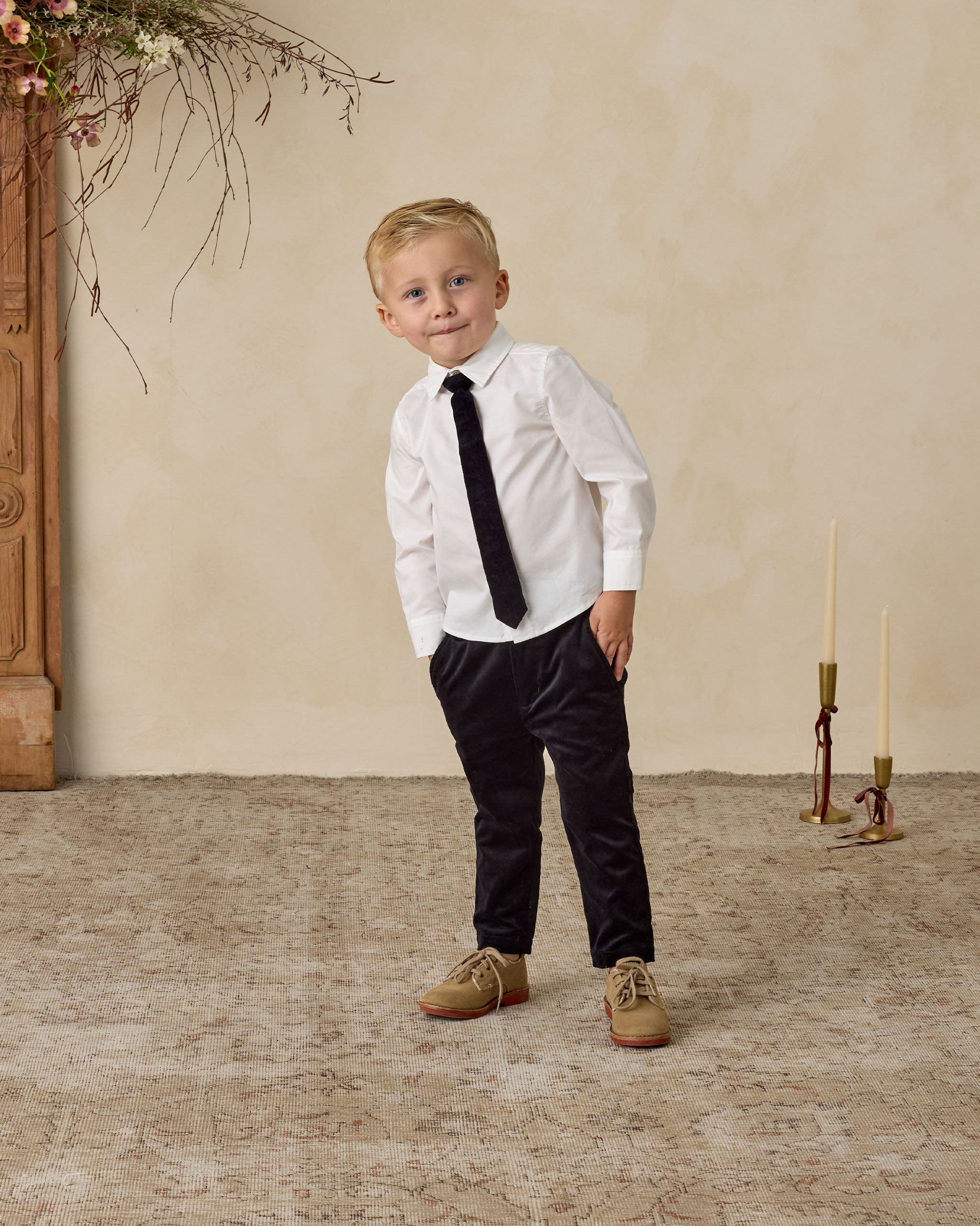 Skinny Tie | Black - Rylee + Cru | Kids Clothes | Trendy Baby Clothes | Modern Infant Outfits |
