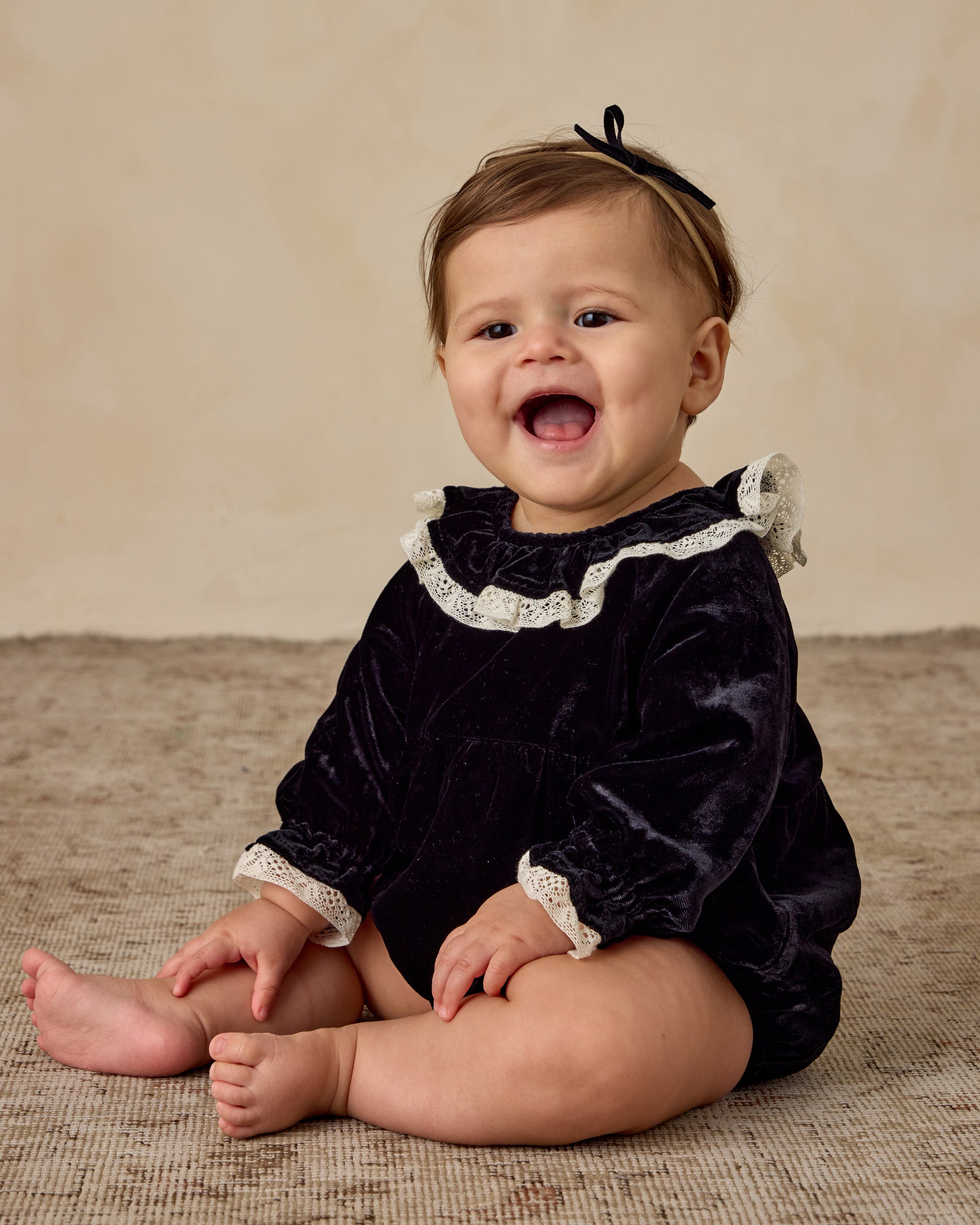 Adeline Romper | Black - Rylee + Cru | Kids Clothes | Trendy Baby Clothes | Modern Infant Outfits |