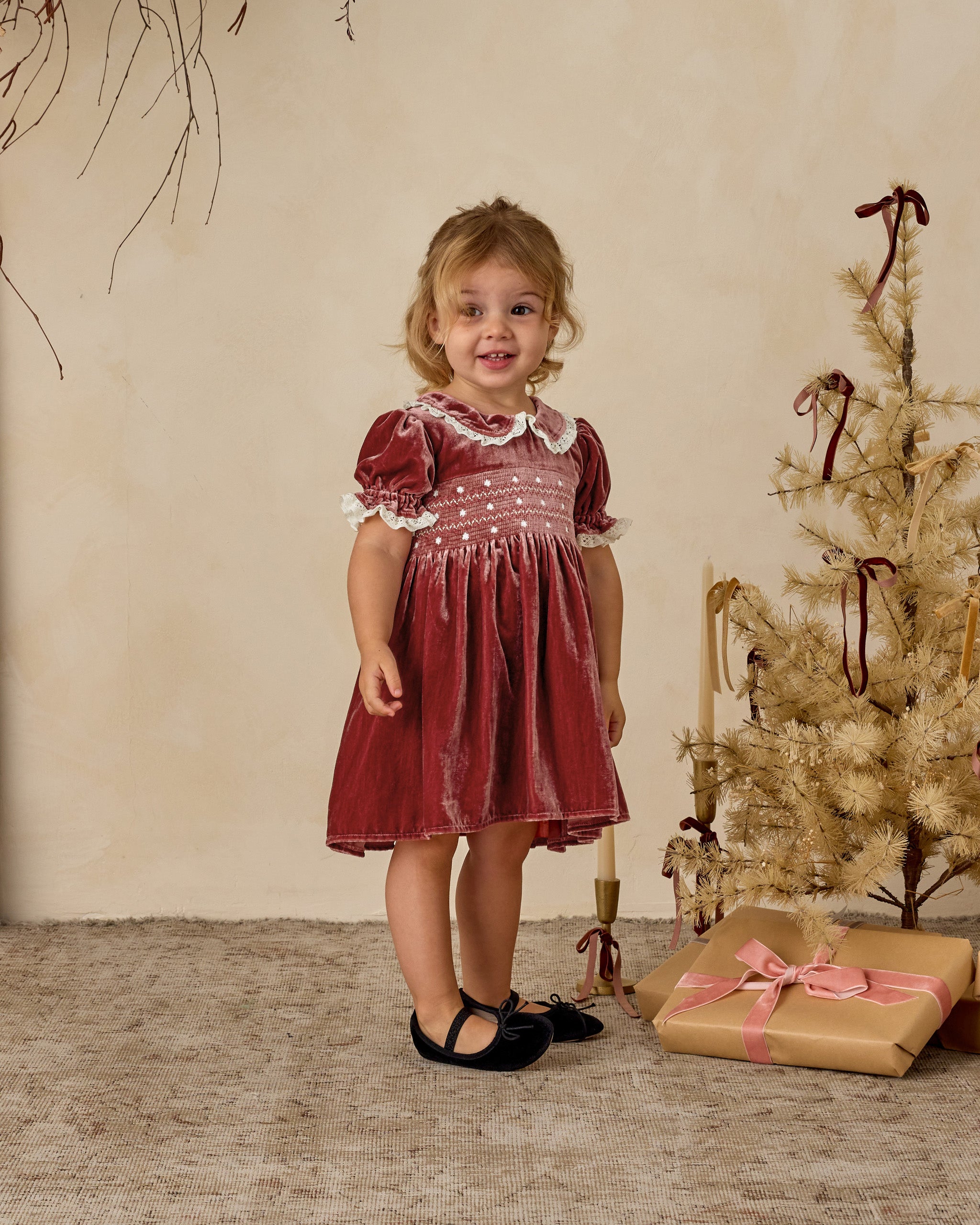 Elizabeth Dress | Ruby - Rylee + Cru | Kids Clothes | Trendy Baby Clothes | Modern Infant Outfits |