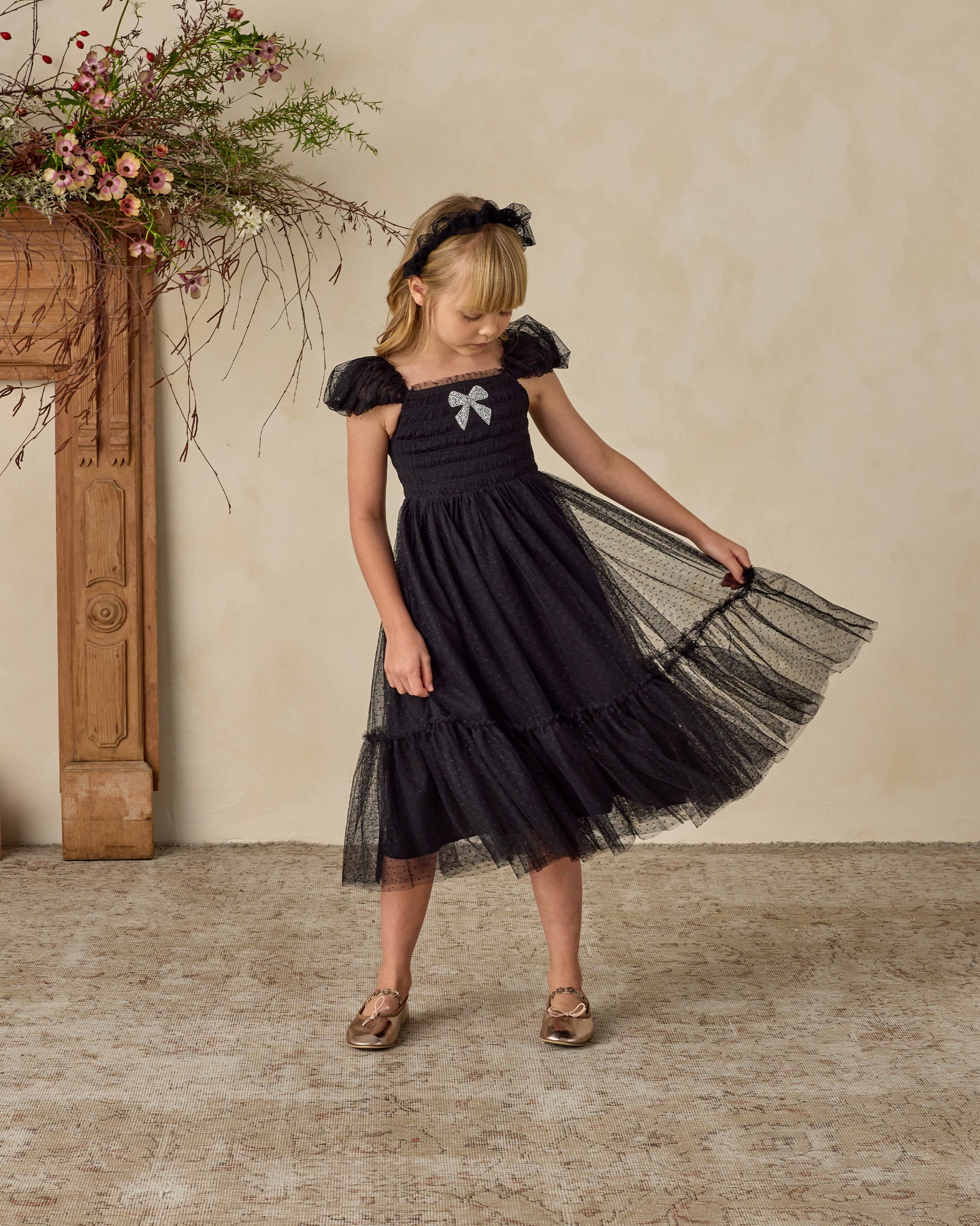 Clara Dress | Black - Rylee + Cru | Kids Clothes | Trendy Baby Clothes | Modern Infant Outfits |