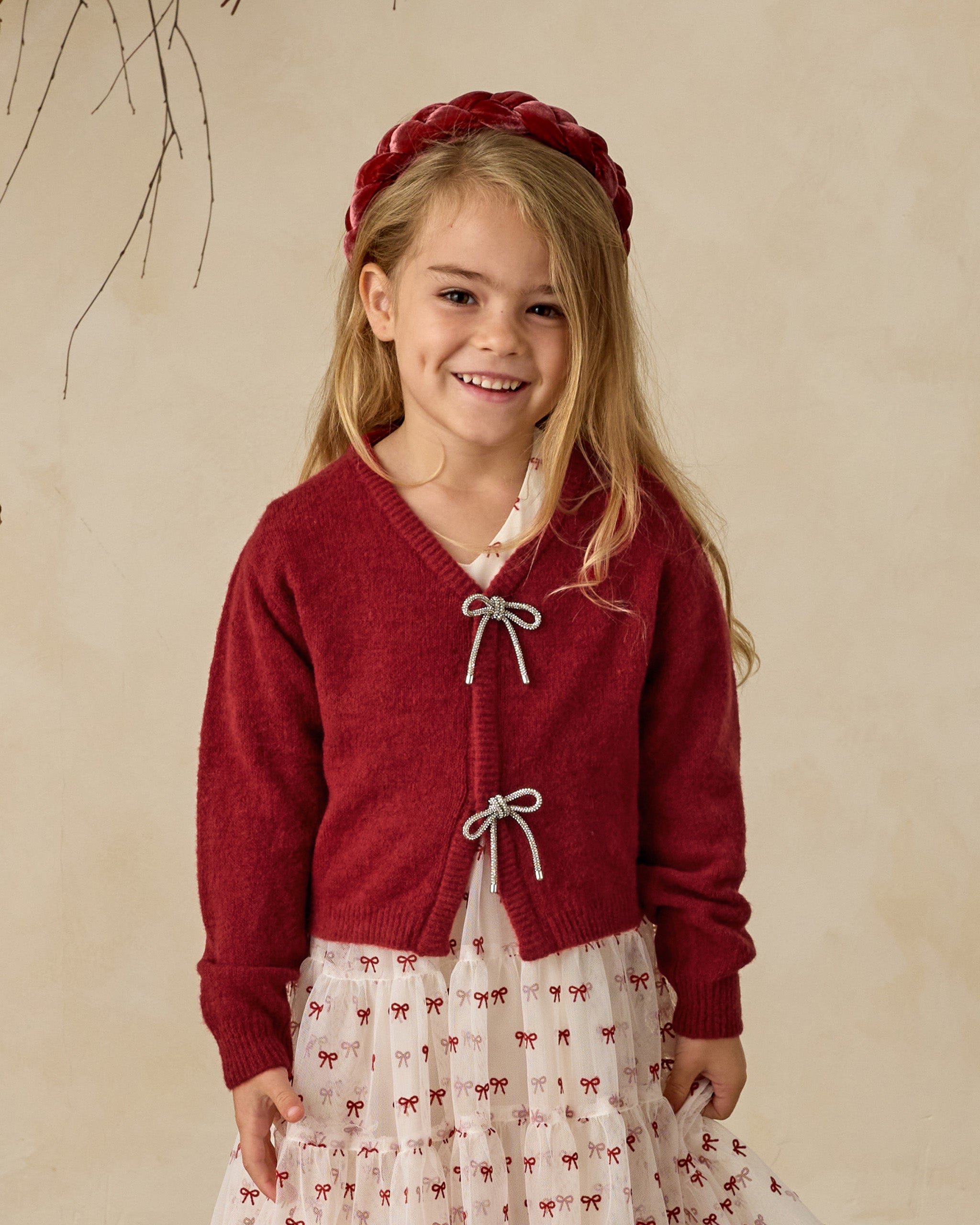Bow Cardigan | Ruby - Rylee + Cru | Kids Clothes | Trendy Baby Clothes | Modern Infant Outfits |