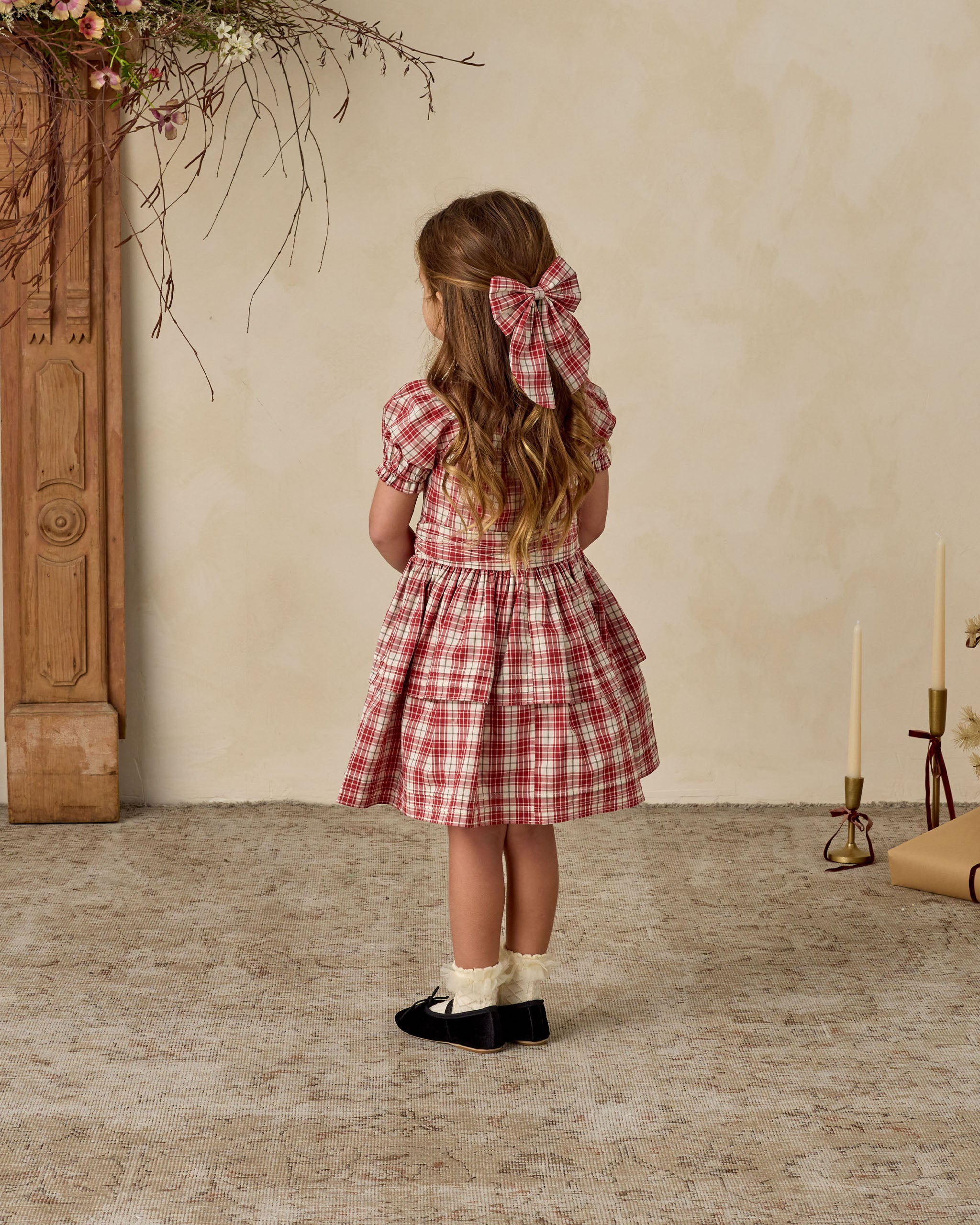 Everly Bow | Holiday Tartan - Rylee + Cru | Kids Clothes | Trendy Baby Clothes | Modern Infant Outfits |