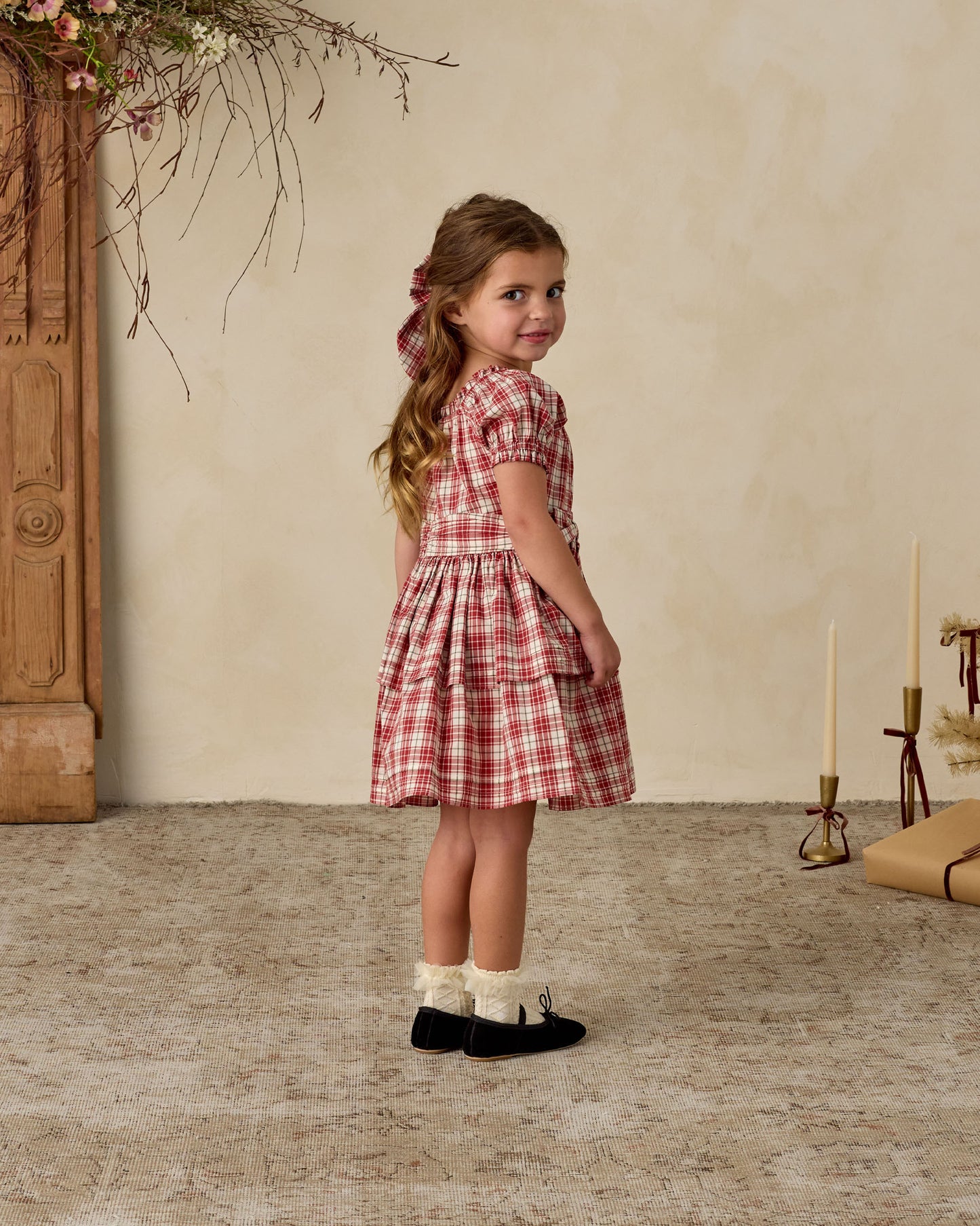 Everly Bow | Holiday Tartan - Rylee + Cru | Kids Clothes | Trendy Baby Clothes | Modern Infant Outfits |